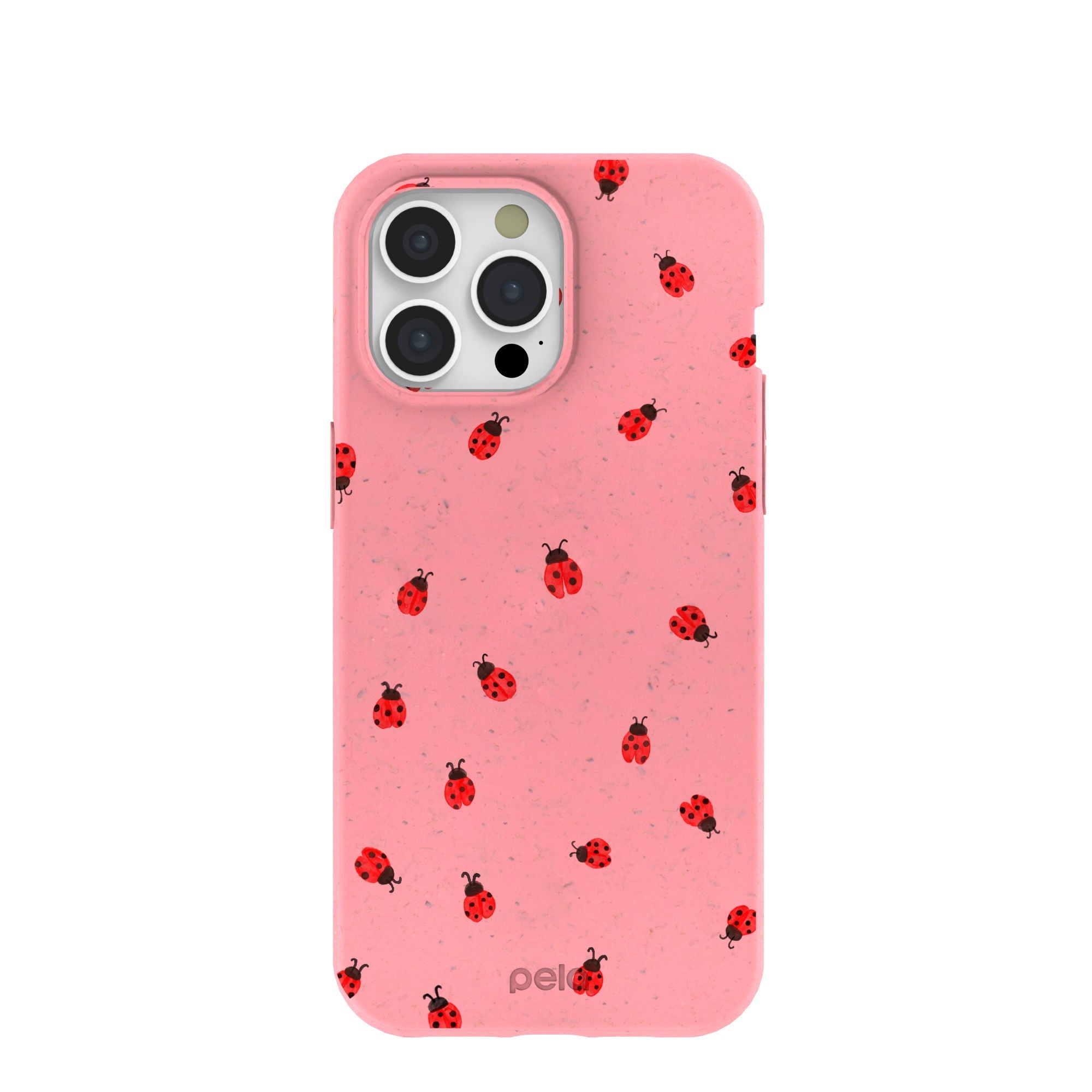 Bubblegum Pink Rosy Ladybug iPhone 15 Pro Max Case Refurbished - Pela Case refurbished available on Cerqular