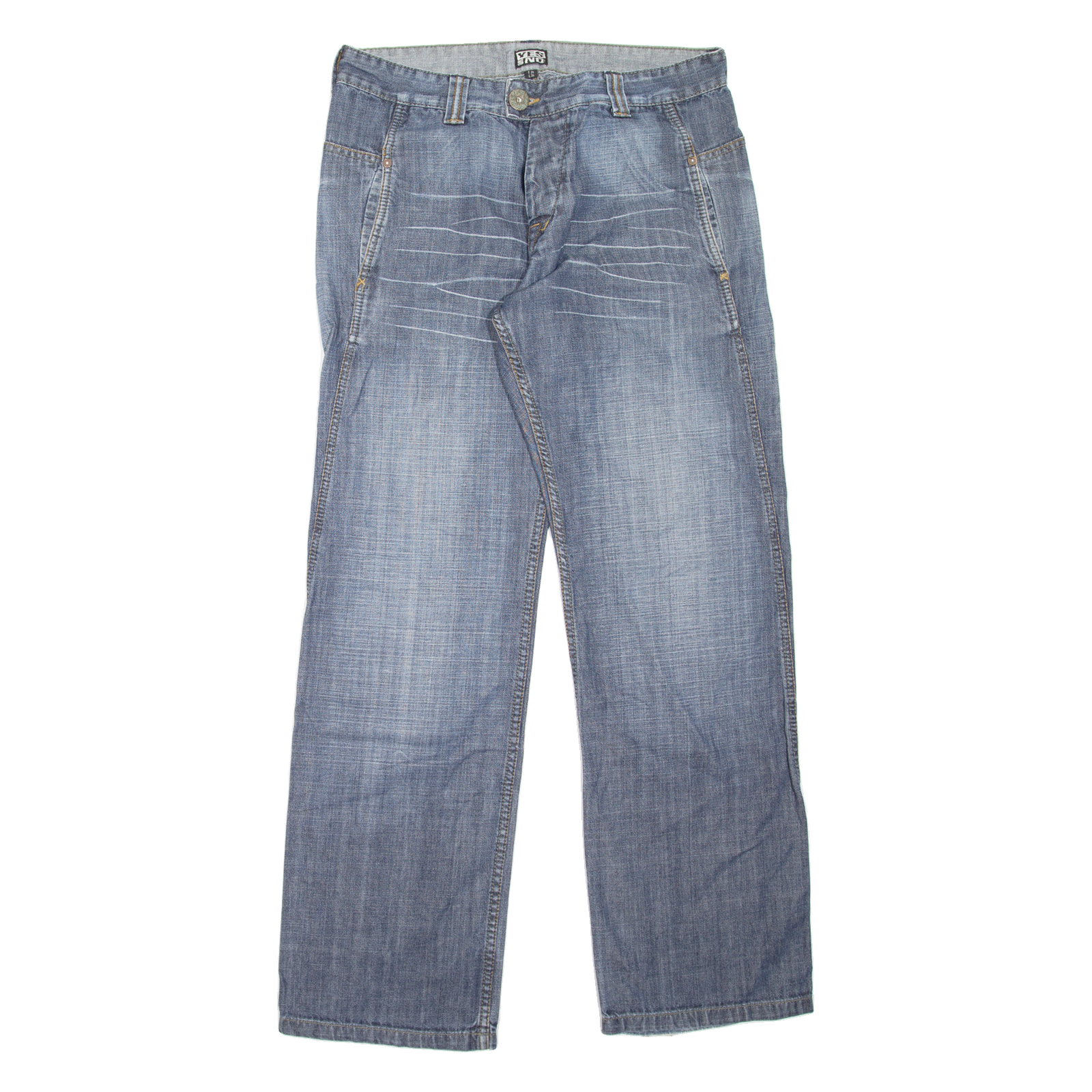 YES OR NO Mens Jeans Blue Relaxed Straight Stone Wash W34 L34 Refurbished - N/A refurbished available on Cerqular