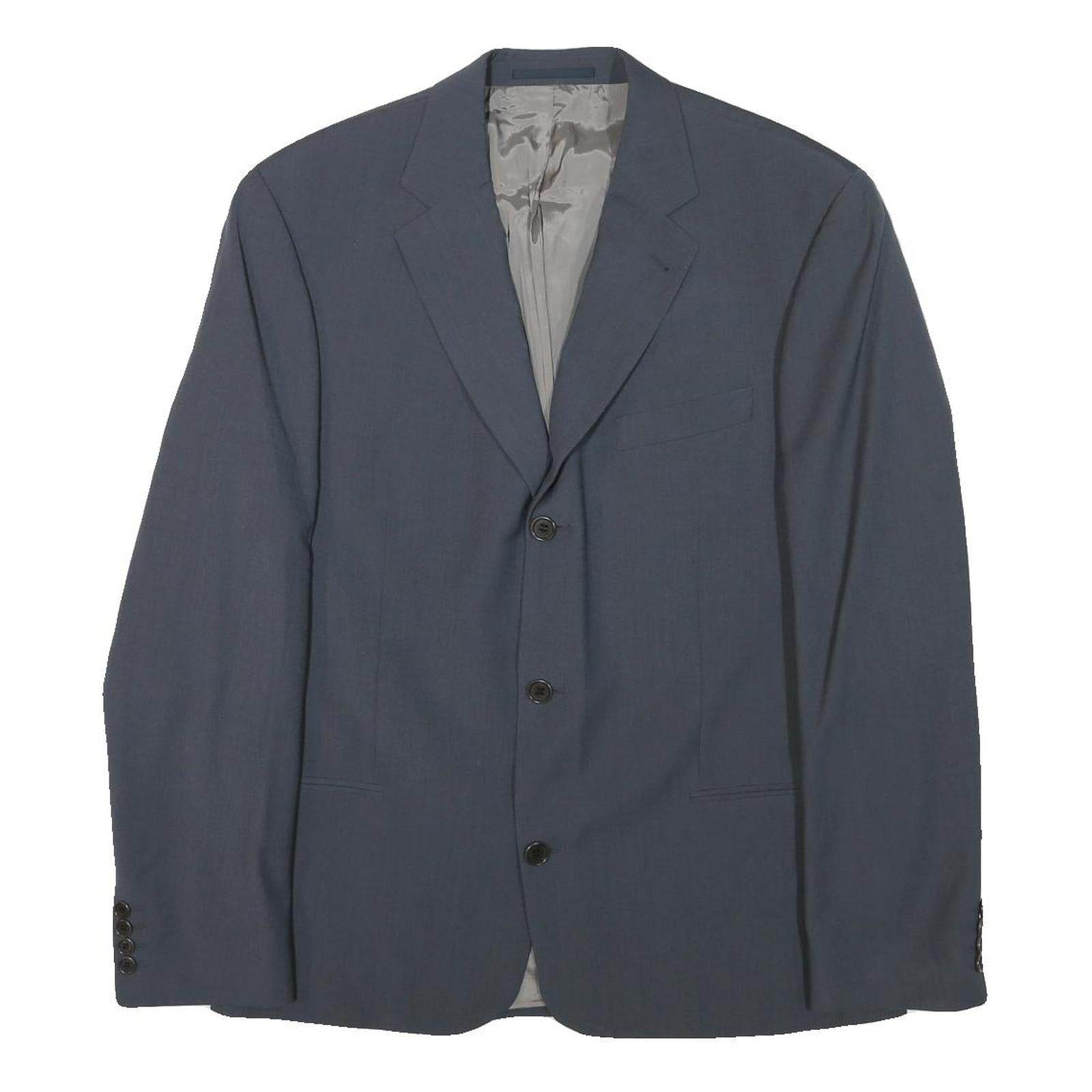BOSS Mens Blue Jacket M Wool Blend Plain Classic Button Closure Formal Refurbished - N/A refurbished available on Cerqular