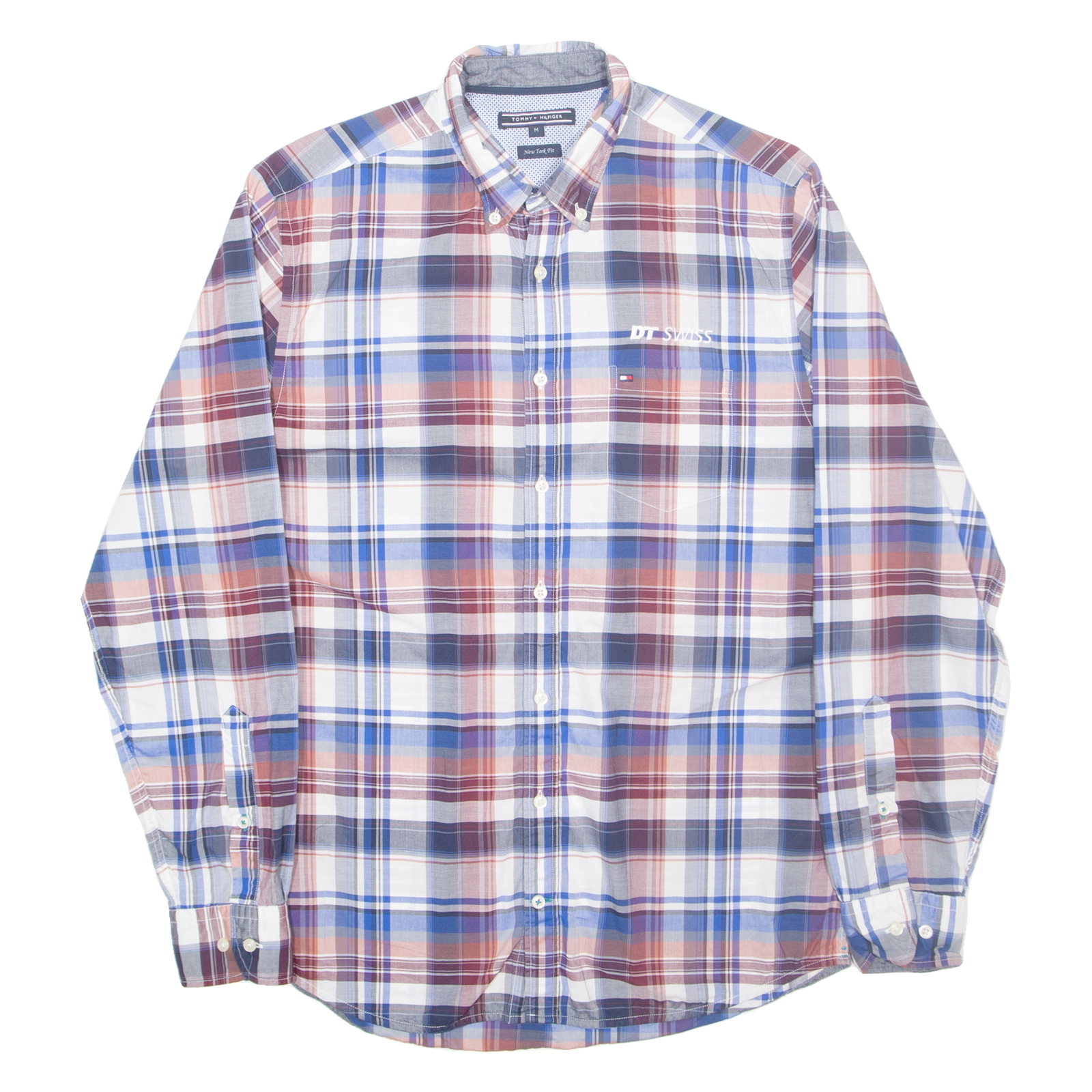 TOMMY HILFIGER Mens Shirt Blue Check Long Sleeve M Refurbished - N/A refurbished available on Cerqular