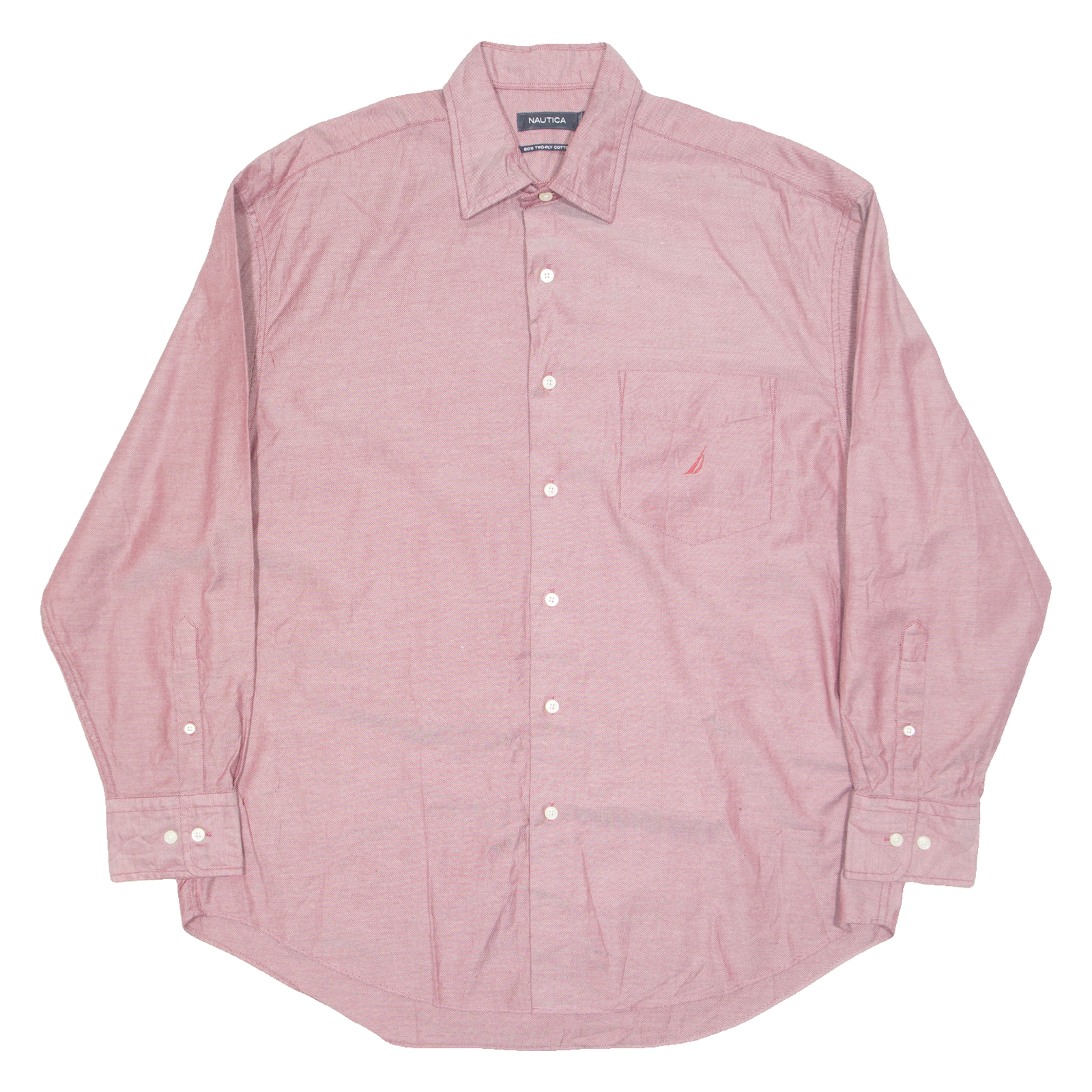 NAUTICA Mens Plain Shirt Red Long Sleeve XL Refurbished - N/A refurbished available on Cerqular