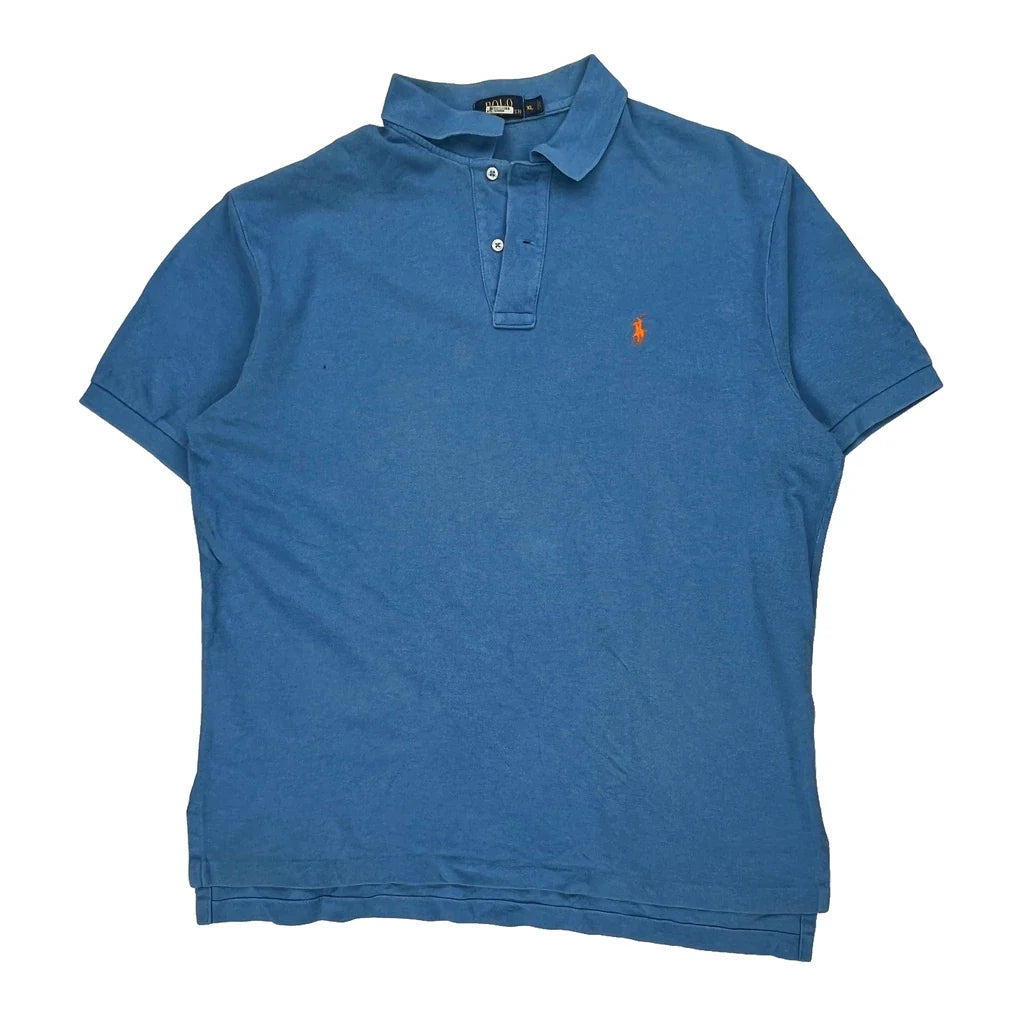 Polo By Ralph Lauren Polo Shirt - XL Blue Cotton Refurbished - Thrifted (note: this is a term often used to describe second- refurbished available on Cerqular