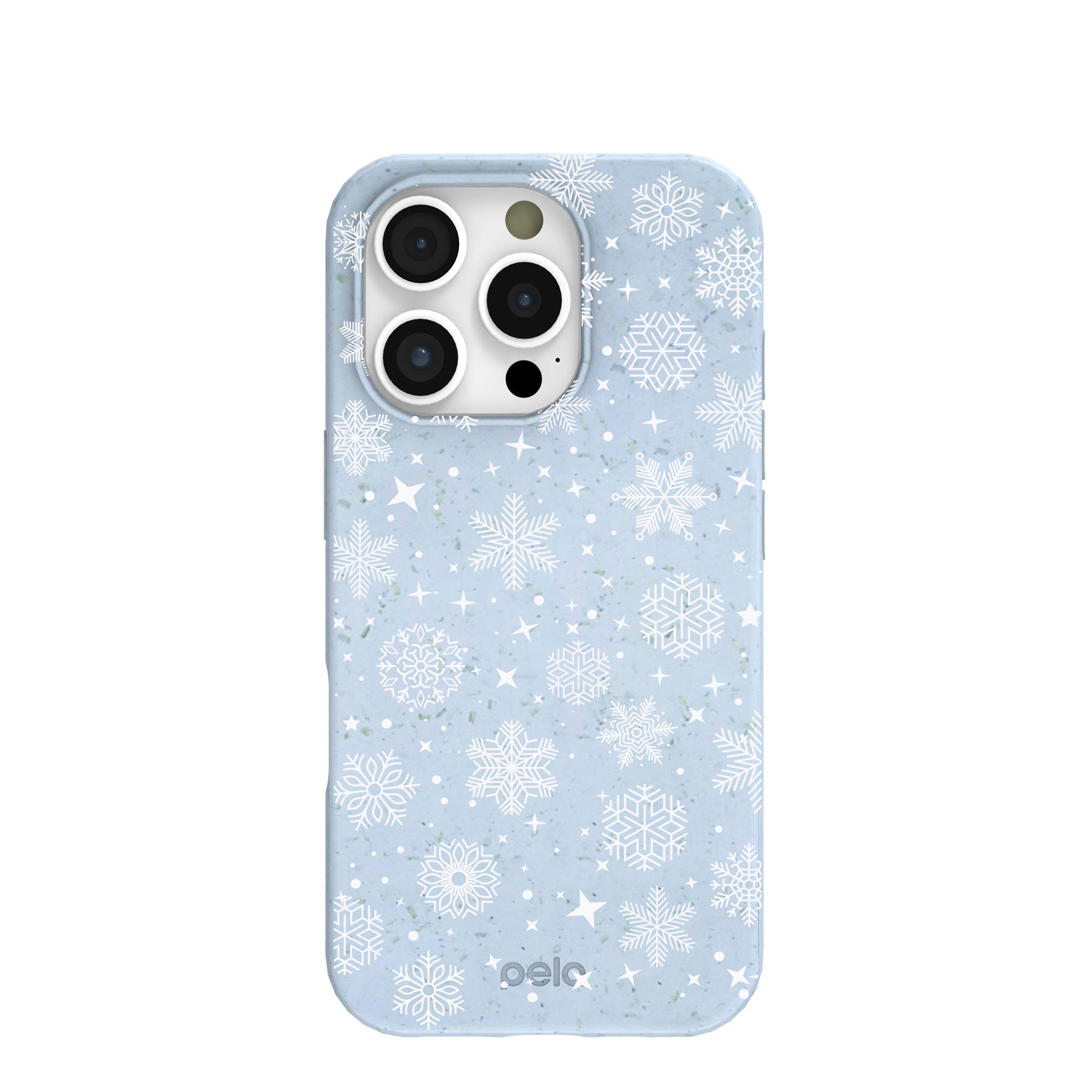 Powder Blue Let it Snow iPhone 16 Pro Case Refurbished - Pela Case refurbished available on Cerqular