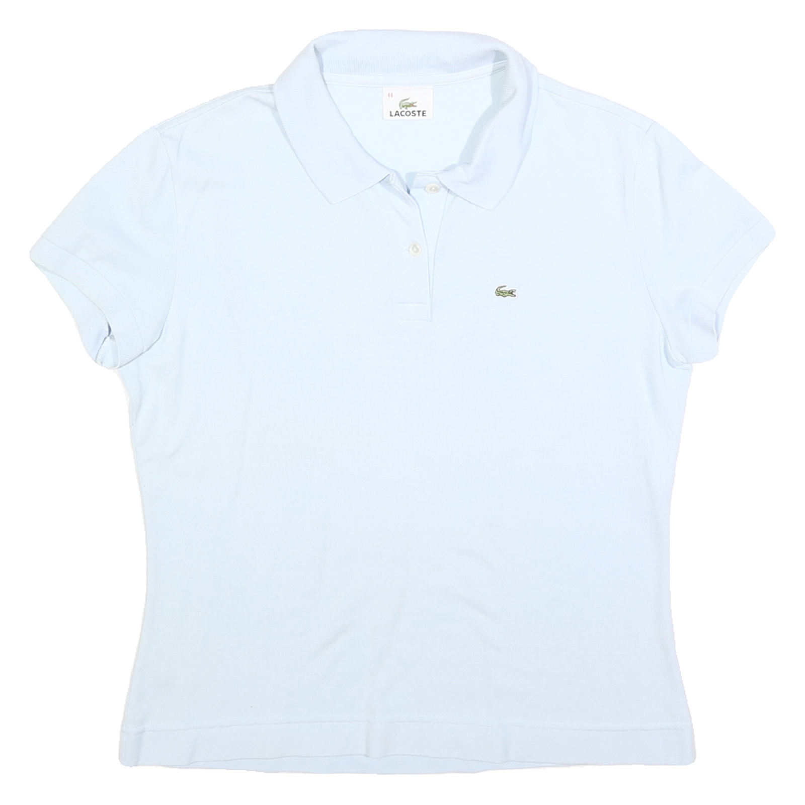 LACOSTE Womens White Short Sleeve Plain Polo Shirt M Classic Cotton Blend Refurbished - N/A refurbished available on Cerqular