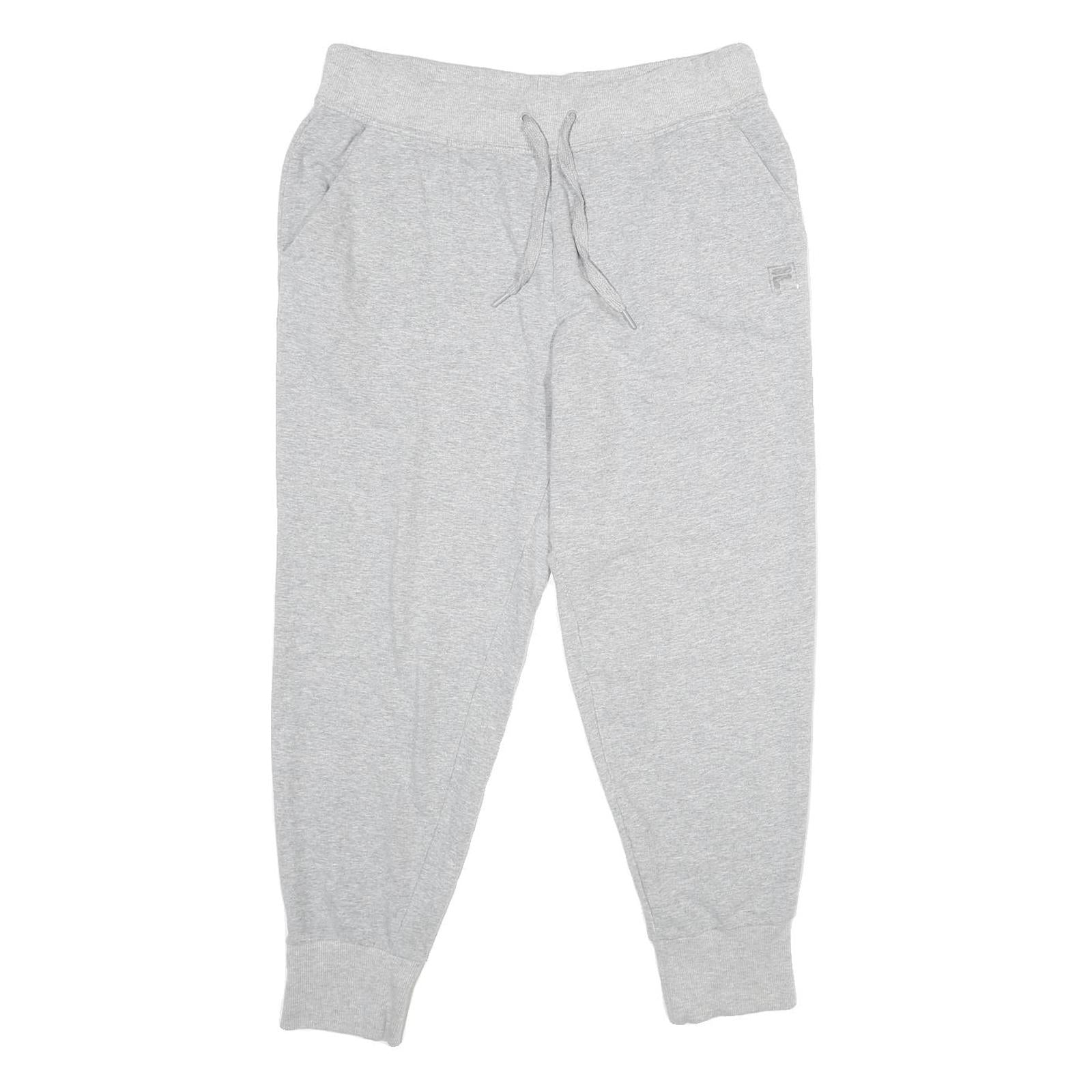 FILA Womens Joggers Grey Slim Tapered L W32 L26 Logo Embroidered Refurbished - N/A refurbished available on Cerqular
