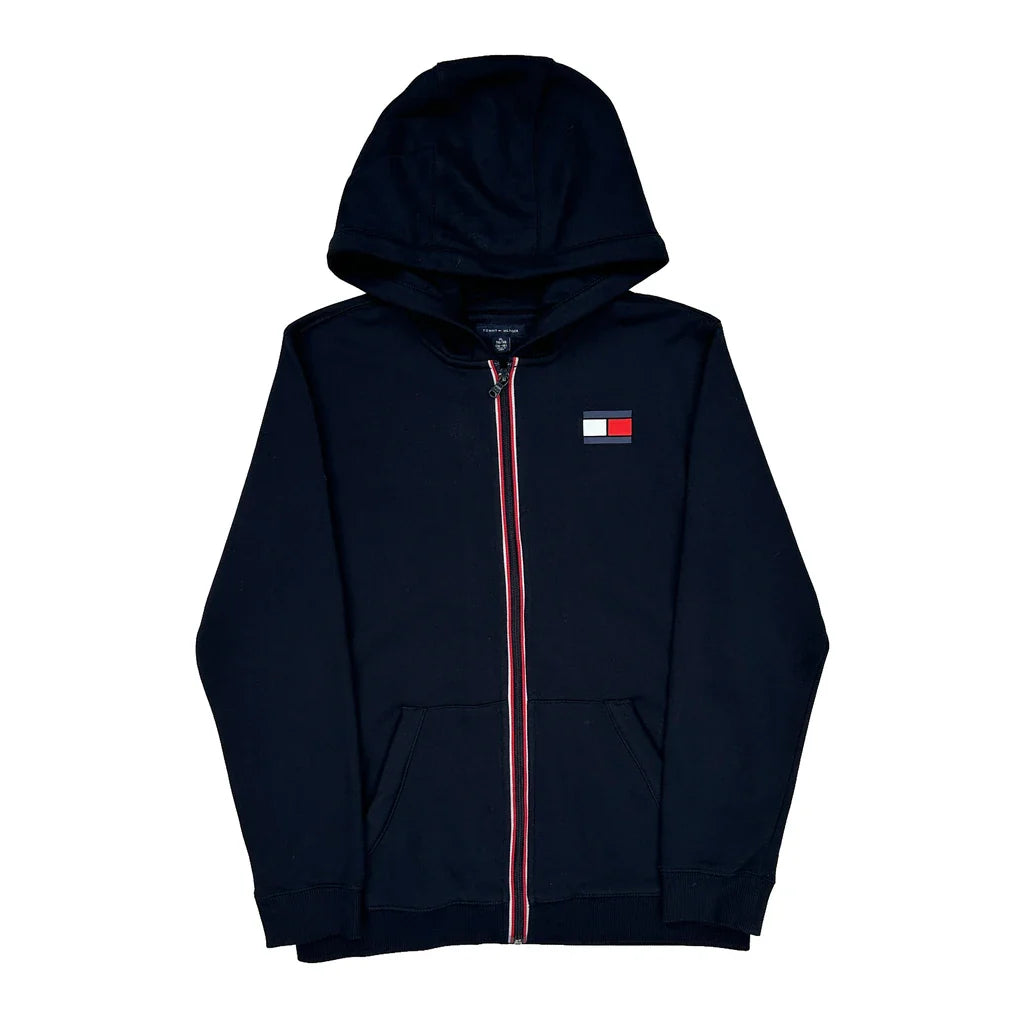 Tommy Hilfiger Hoodie - XL Black Cotton Refurbished - Thrifted (note: this is a term often used to describe second- refurbished available on Cerqular
