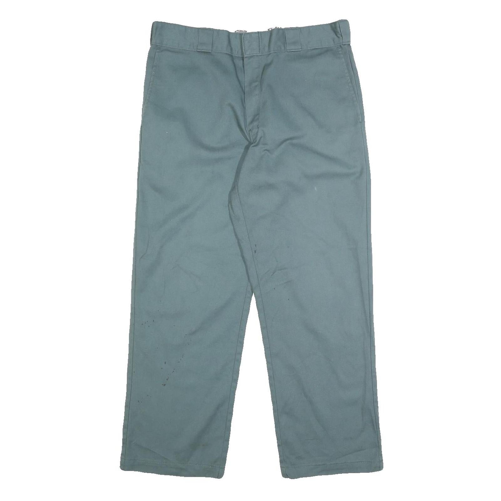 DICKIES Mens Cotton Blend Blue Regular Straight Trousers W34 L27 Workwear Zip Refurbished - N/A refurbished available on Cerqular