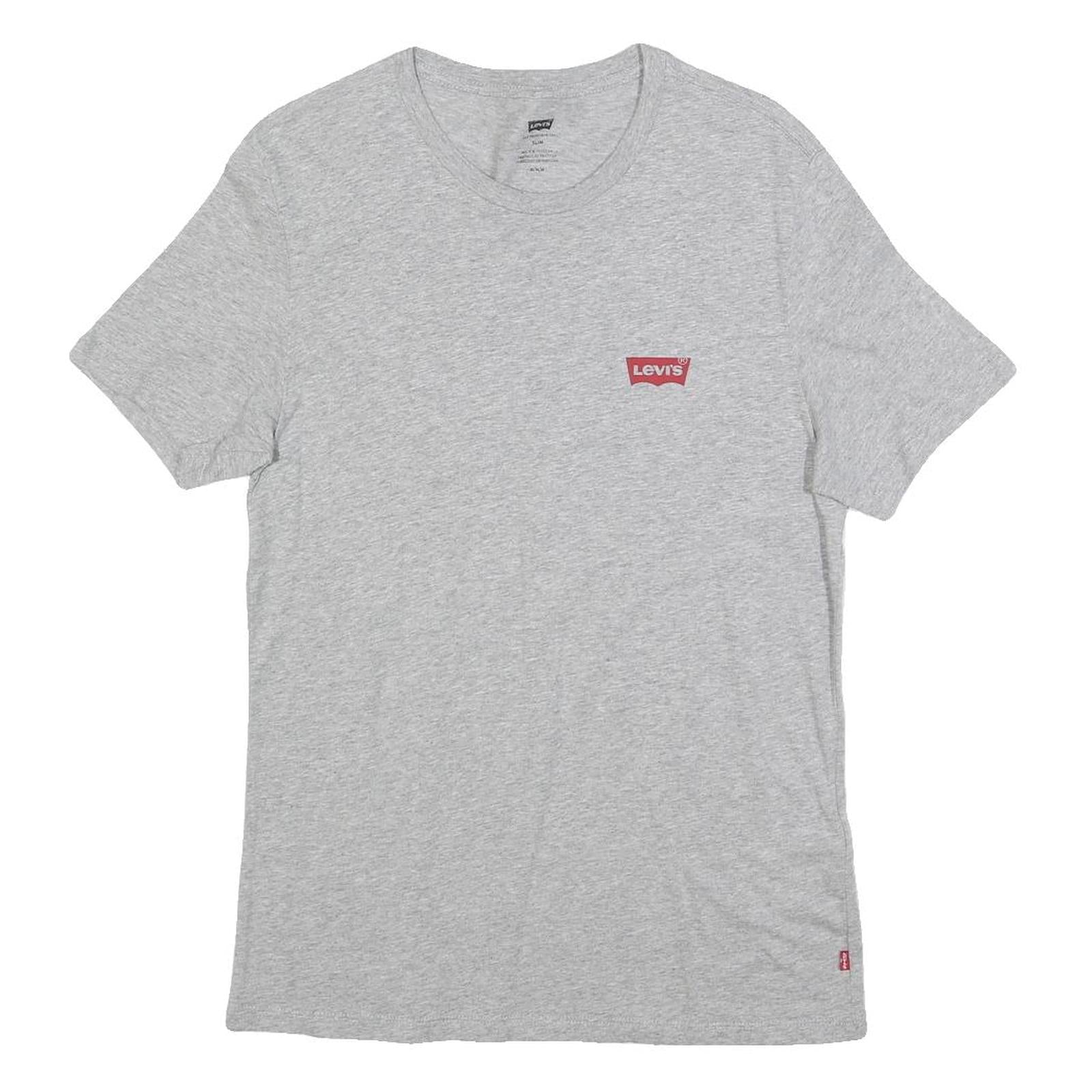 LEVI'S Mens Grey Graphic T-Shirt M Short Sleeve Crew Neck Casual Cotton Refurbished - N/A refurbished available on Cerqular