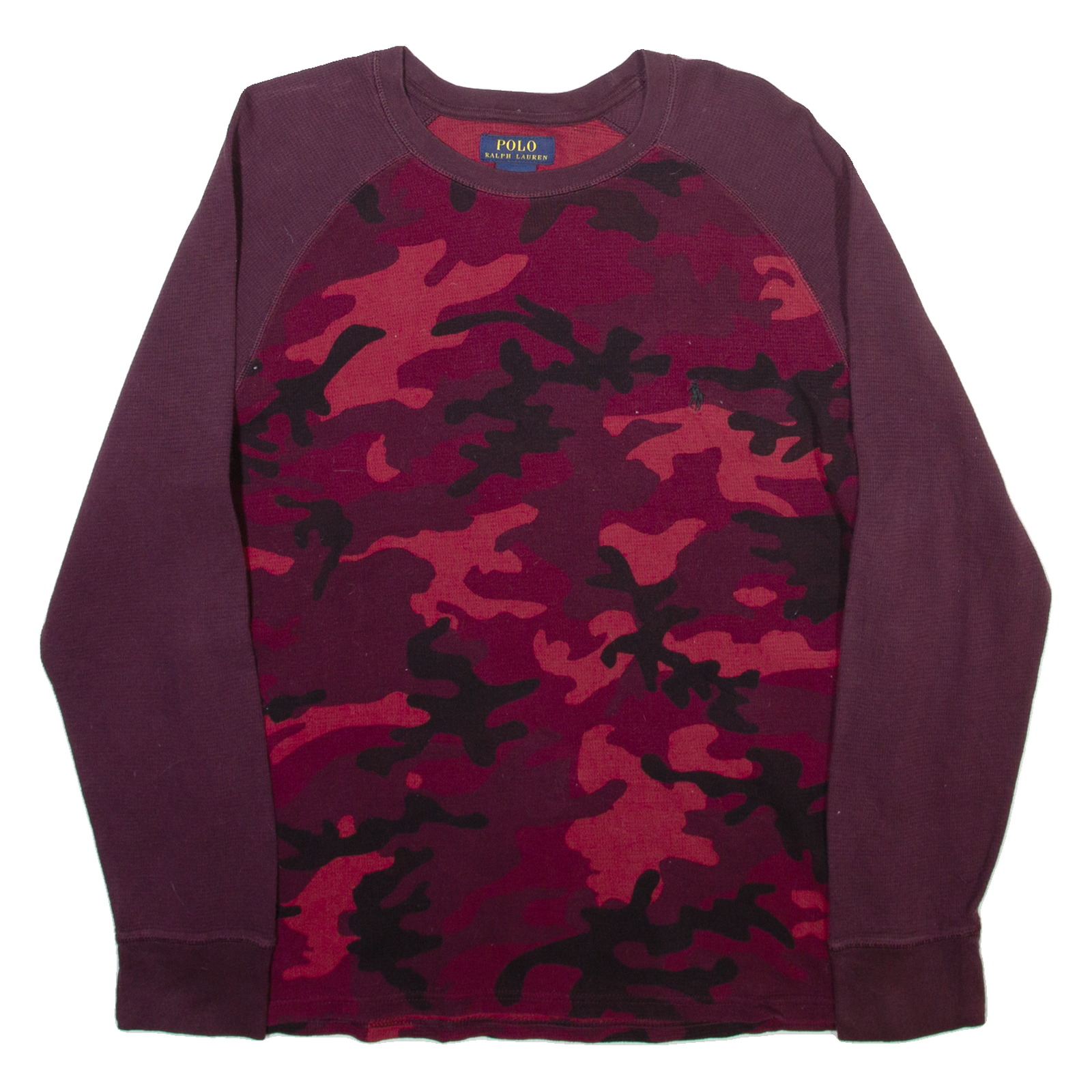 POLO RALPH LAUREN Mens T-Shirt Maroon Long Sleeve L Refurbished - N/A refurbished available on Cerqular