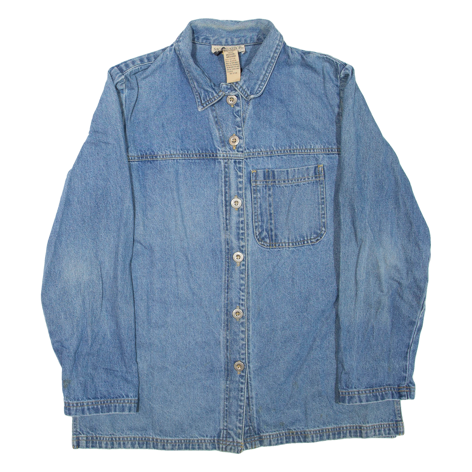 SAG HARBOUR Mens Denim Jacket Blue M Refurbished - N/A refurbished available on Cerqular