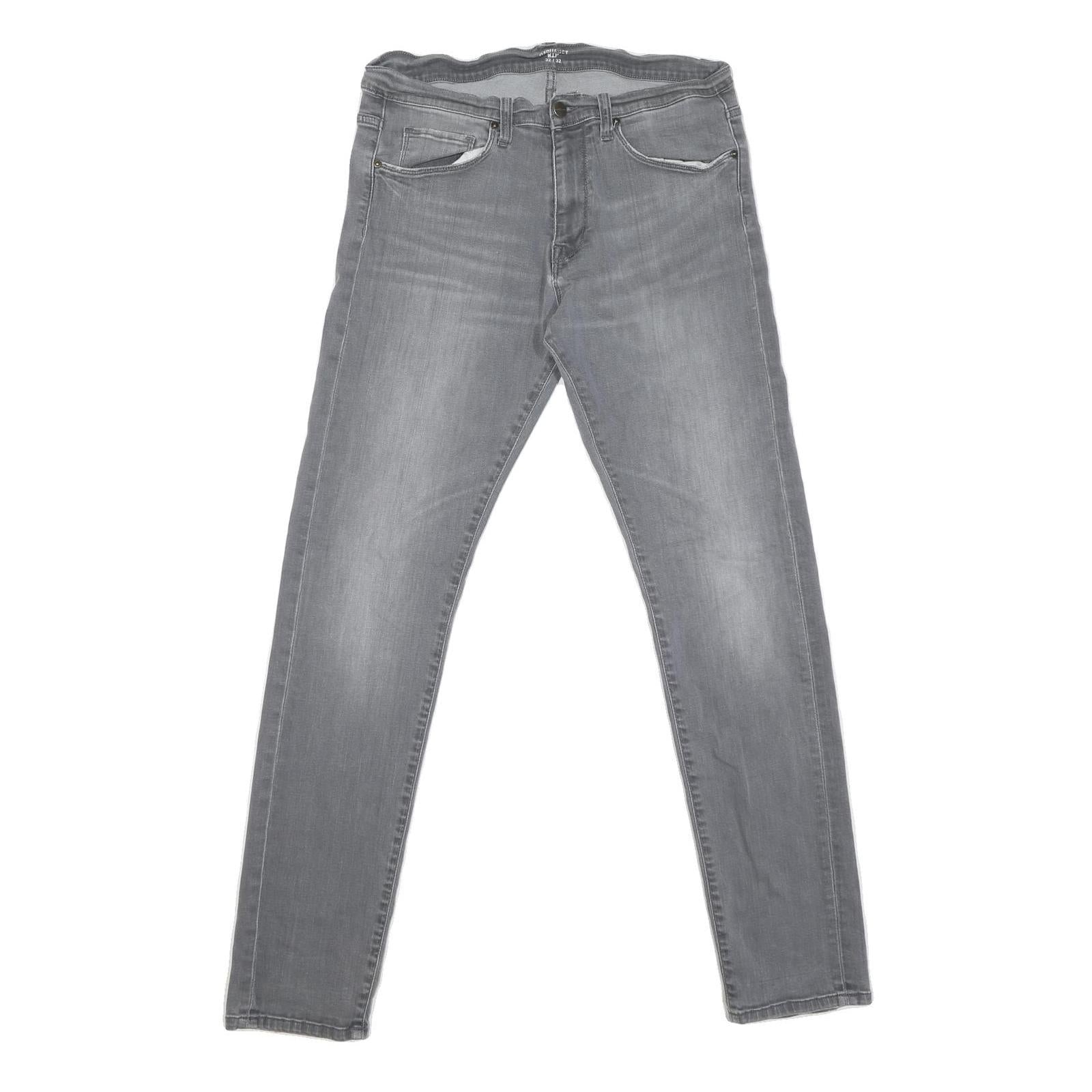 CARHARTT Mens Jeans Grey Regular Slim Denim Light W32 L32 Cotton Blend Zip Refurbished - N/A refurbished available on Cerqular