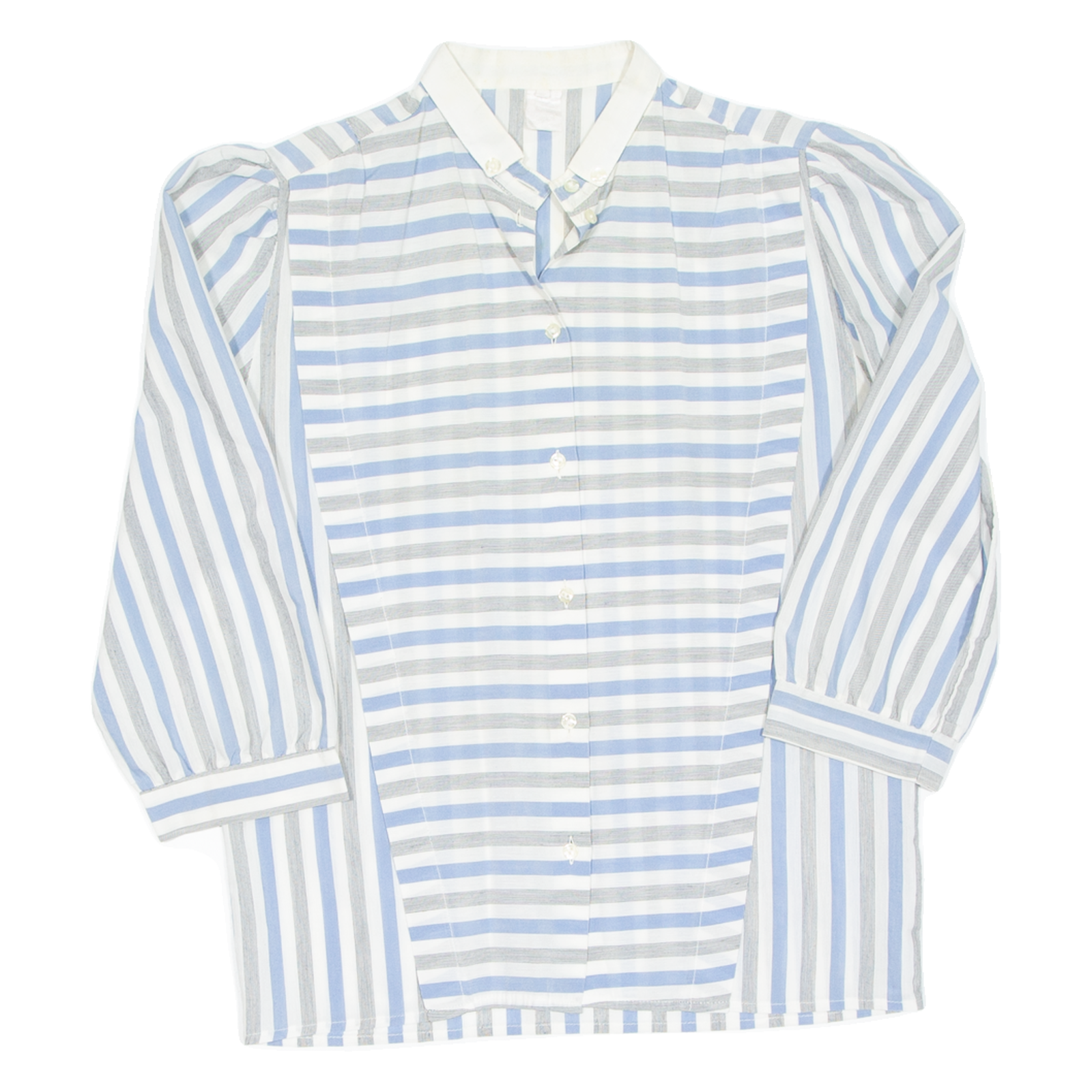 Womens Printed Blouse Blue 3/4 Sleeve Striped S Refurbished - N/A refurbished available on Cerqular