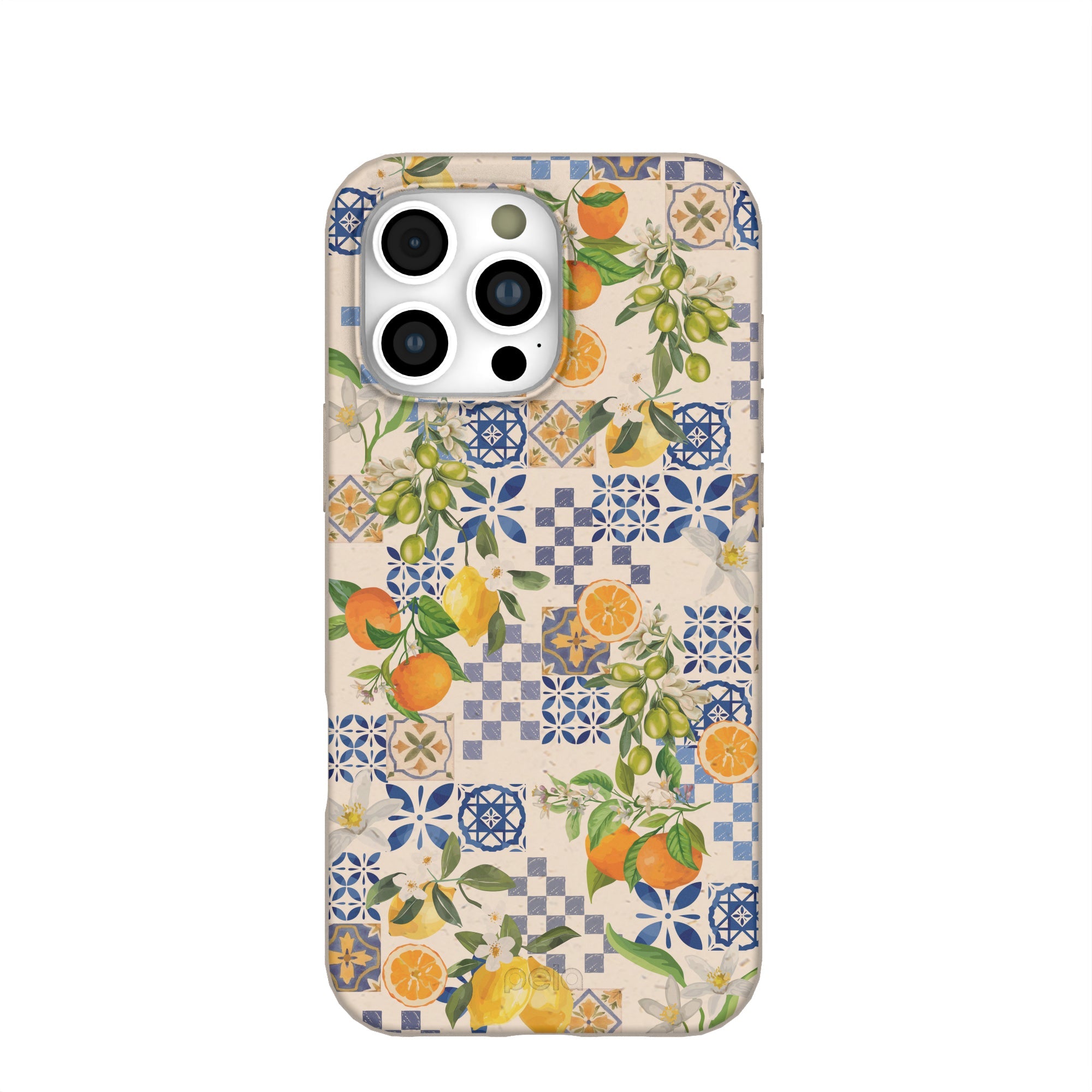 Seashell Amalfi Fruits iPhone 16 Pro Max Case Refurbished - Pela Case refurbished available on Cerqular