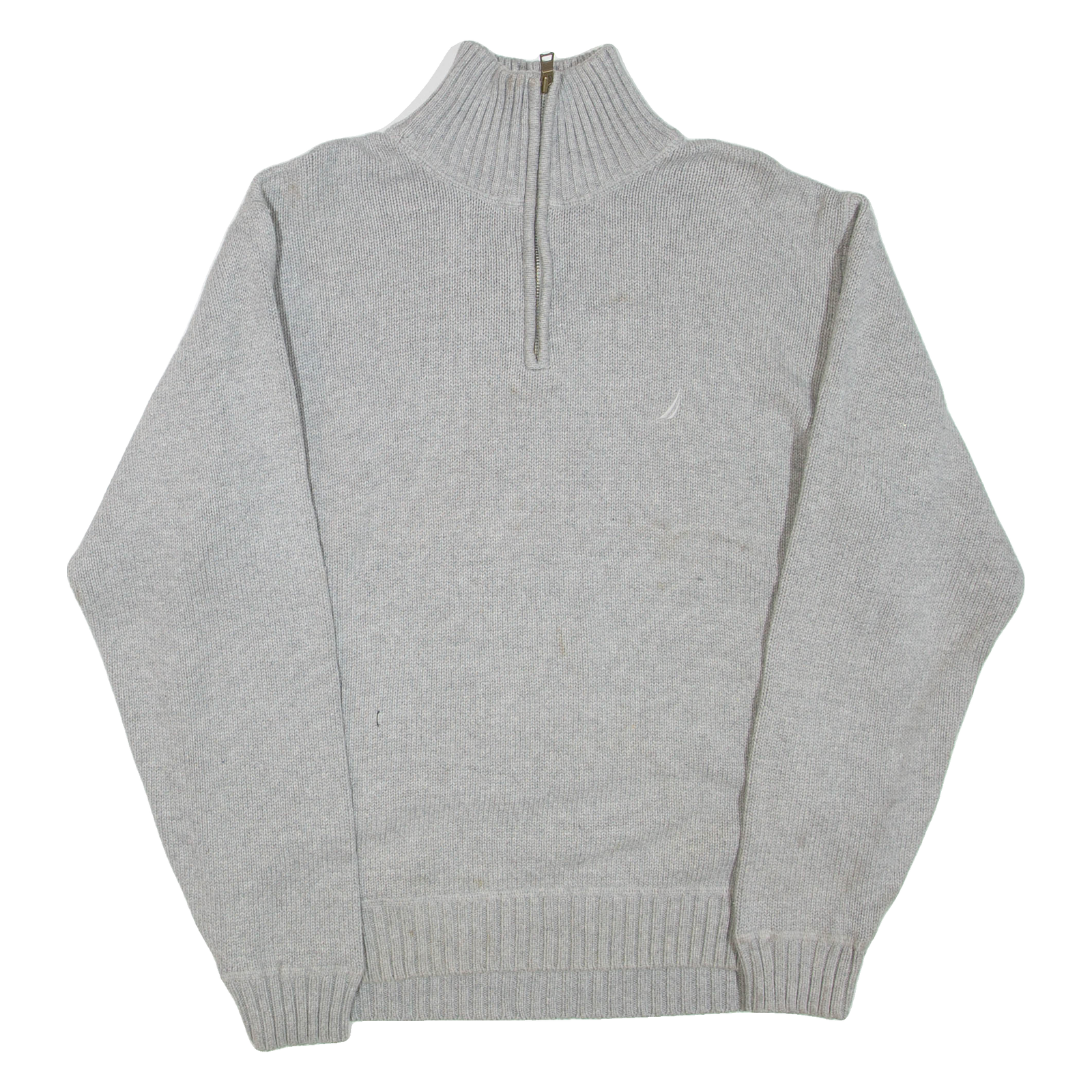NAUTICA Mens Jumper Grey 1/4 Zip Tight Knit L Refurbished - N/A refurbished available on Cerqular