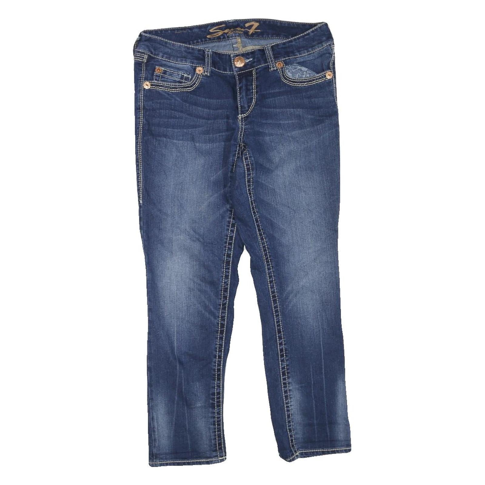 7 FOR ALL MANKIND Womens Regular Fit Blue Denim Jeans W32 L26 Stylish Comfort Refurbished - N/A refurbished available on Cerqular