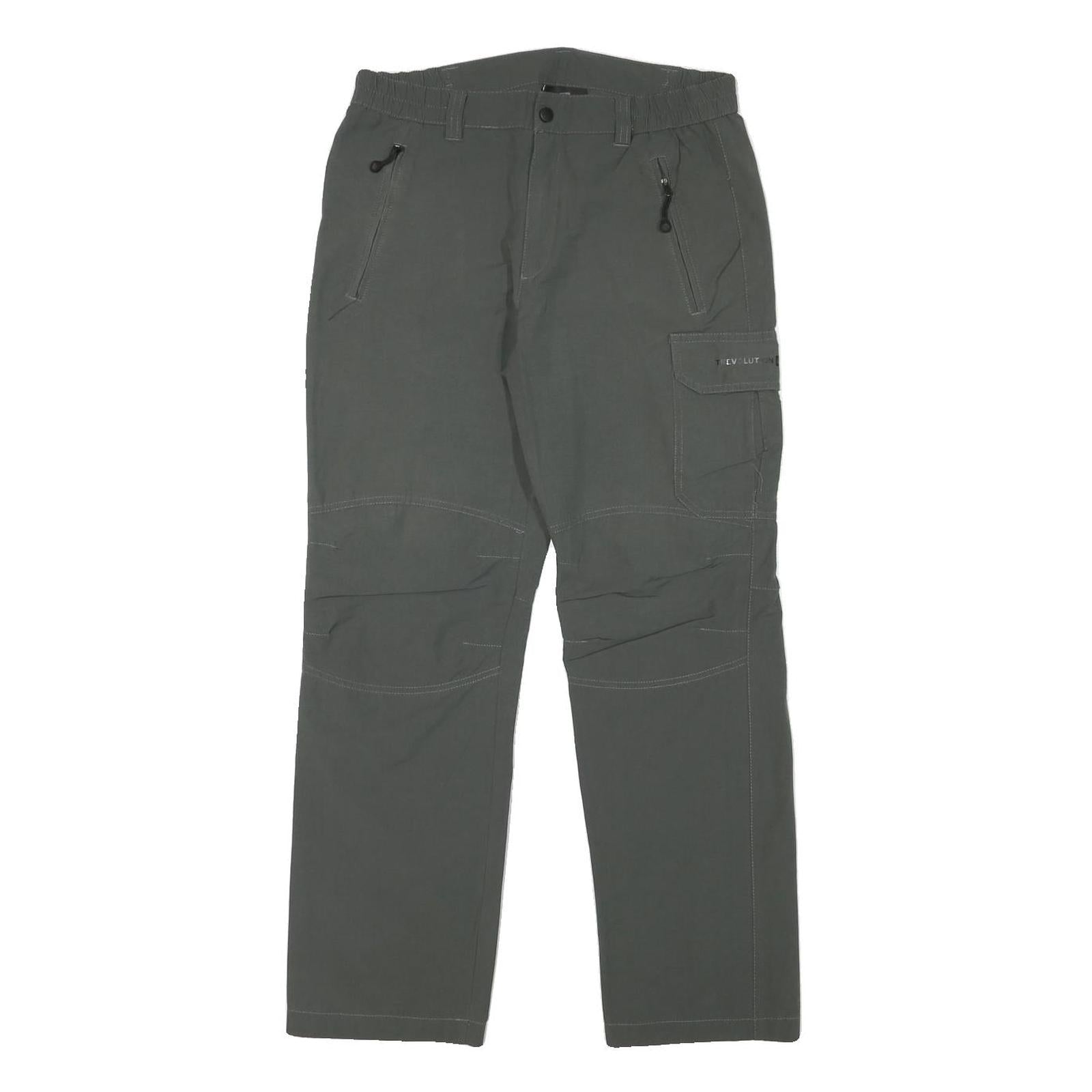 TREVOLUTION Mens Polyester Blend Grey Regular Fit Straight Leg Trousers W30 L28 Refurbished - N/A refurbished available on Cerqular