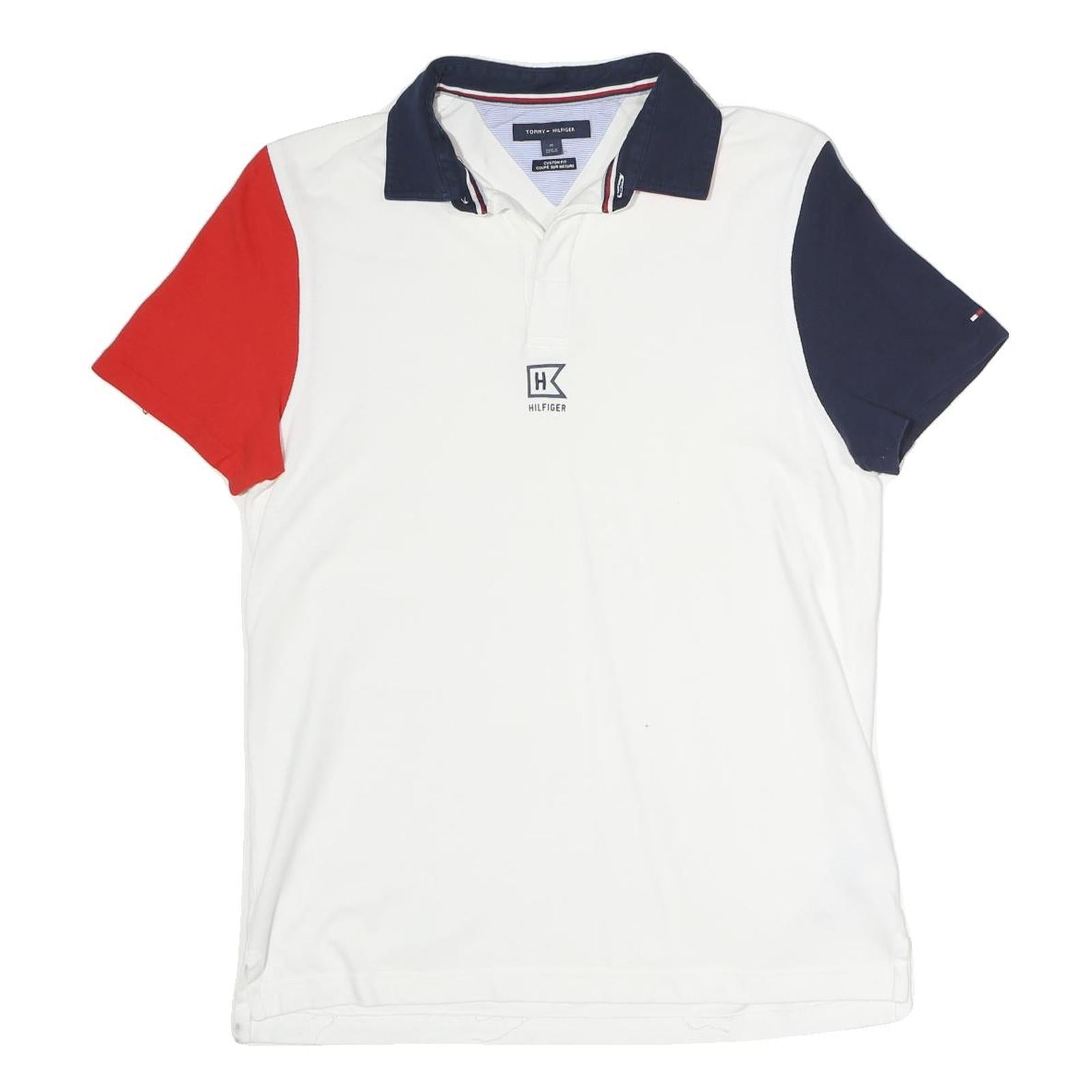 Buy TOMMY HILFIGER Mens White Red & Navy Colourblock Short Sleeve Polo Shirt M Refurbished - $33.79 TOMMY HILFIGER Mens White Red & Navy Colourblock Short Sleeve Polo Shirt M Refurbished - N/A refurbished available on Cerqular