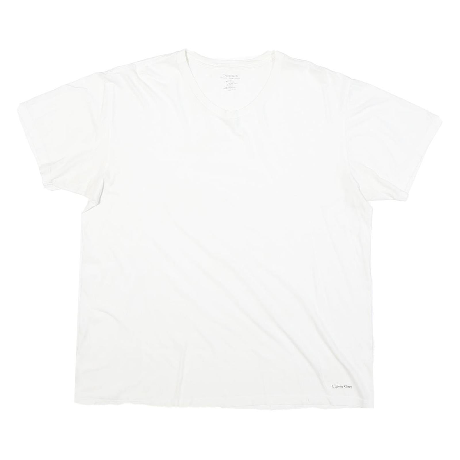 CALVIN KLEIN JEANS Mens White L Cotton Blend T-Shirt Short Sleeve Crew Neck Refurbished - N/A refurbished available on Cerqular