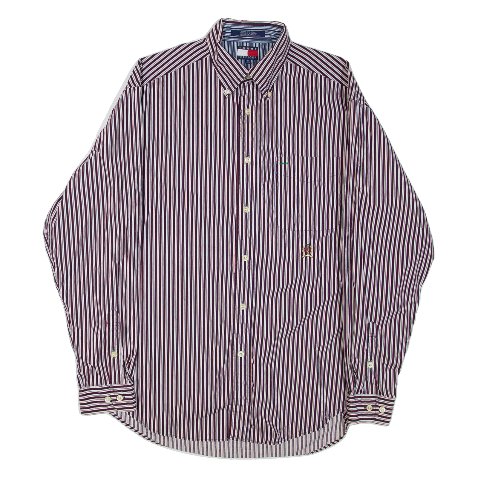 TOMMY HILFIGER Mens Shirt Red Striped Long Sleeve M Refurbished - N/A refurbished available on Cerqular