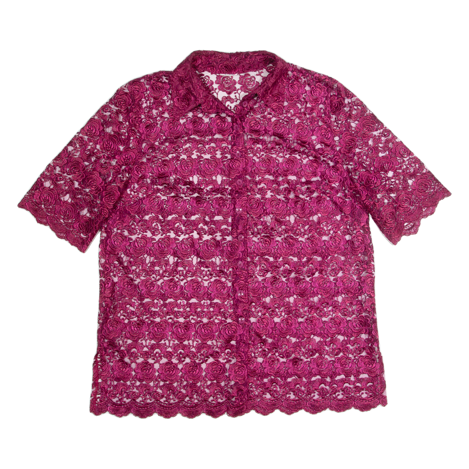 Womens Blouse Shirt Maroon Collared 90s M Refurbished - N/A refurbished available on Cerqular