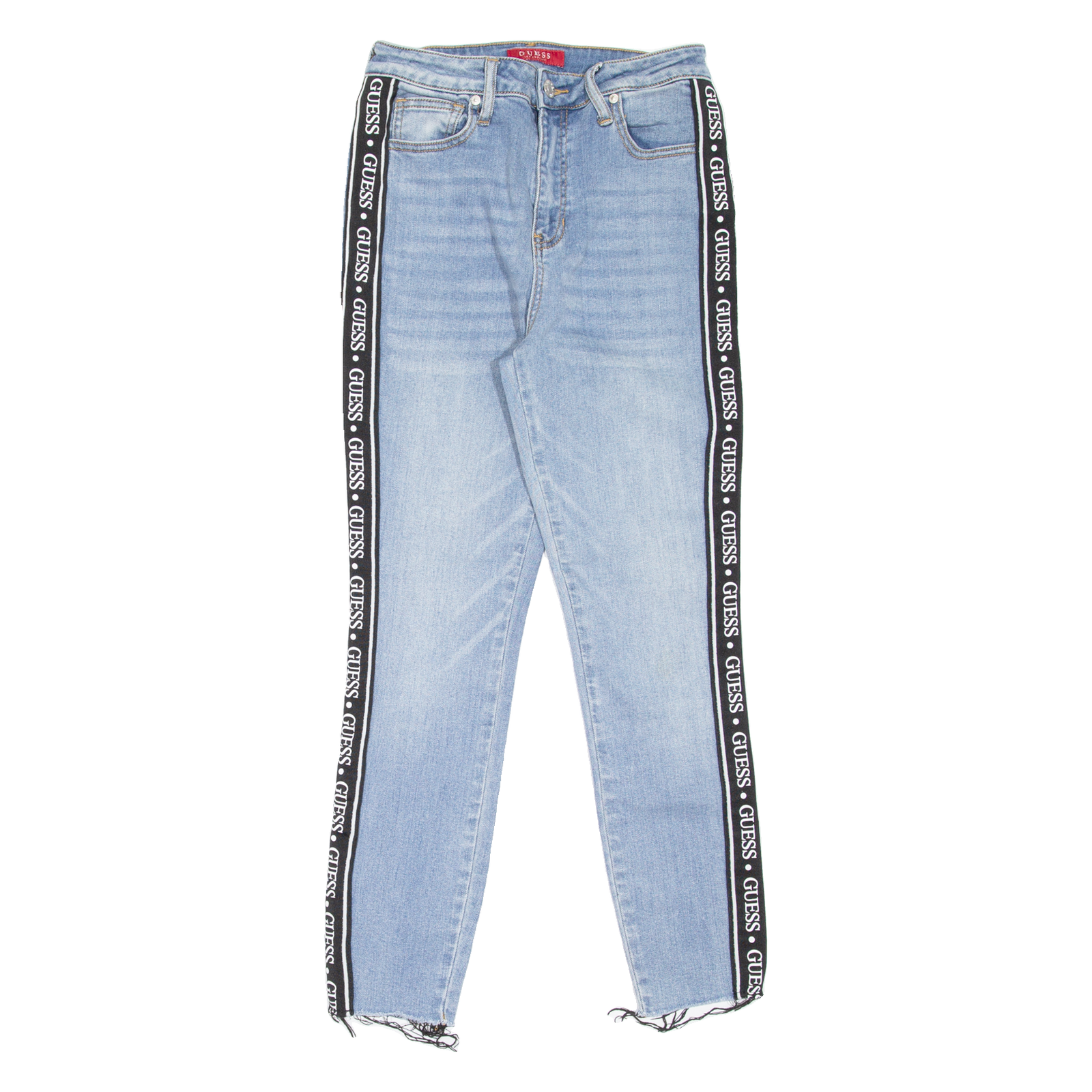 GUESS Spell-Out Womens Jeans Blue Slim Skinny Stone Wash W24 L25 Refurbished - N/A refurbished available on Cerqular