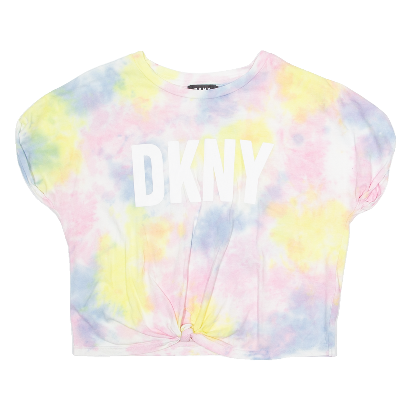 DKNY Cropped Womens Tie Dye T-Shirt Pink Crew Neck UK 14 Refurbished - N/A refurbished available on Cerqular