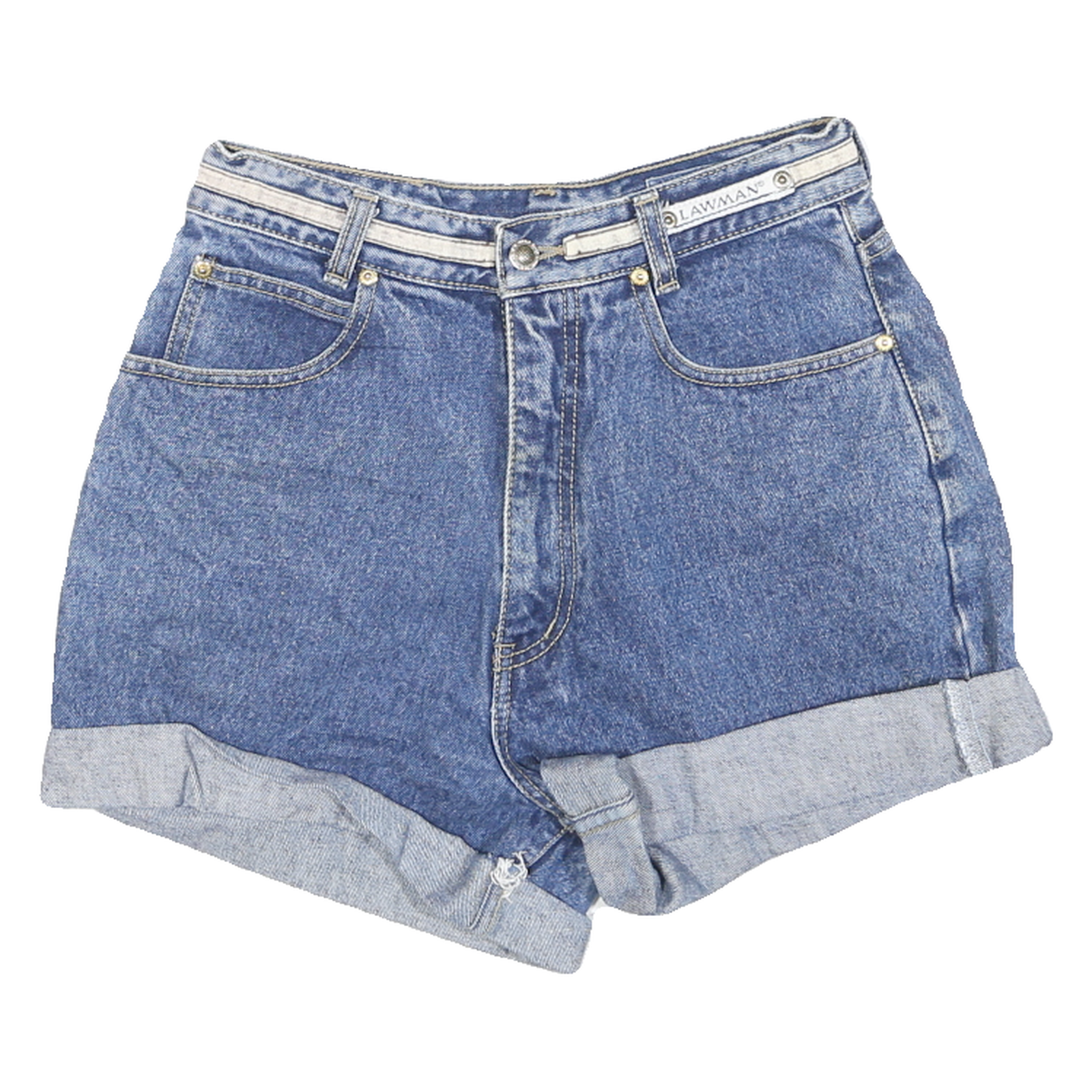 LAWMAN Womens Denim Blue Casual Shorts M W28 Cotton Blend Rolled Hem Refurbished - N/A refurbished available on Cerqular