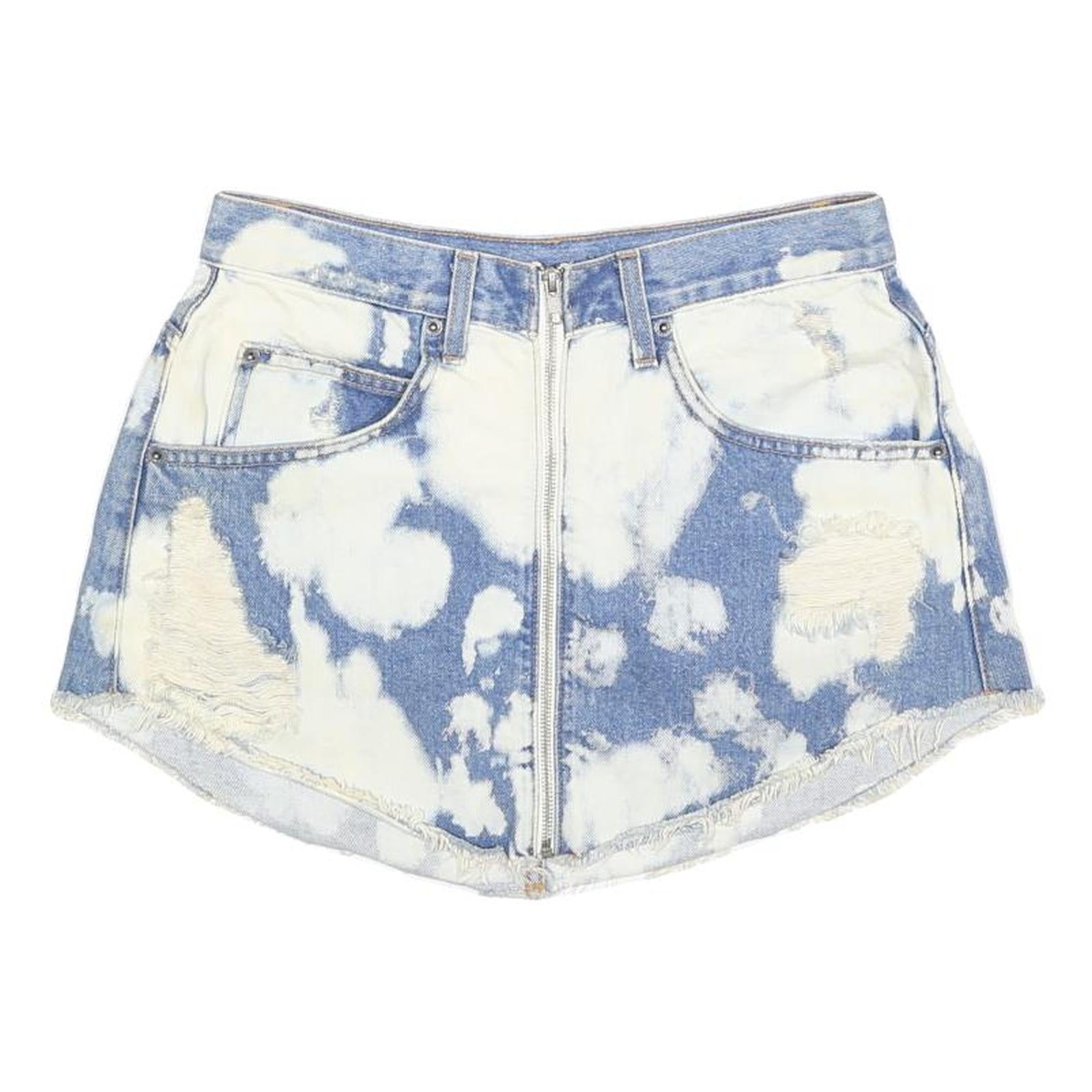 CARMAR Womens Blue & White Tie Dye Denim Mini Skirt Cotton Blend Zip M Refurbished - N/A refurbished available on Cerqular
