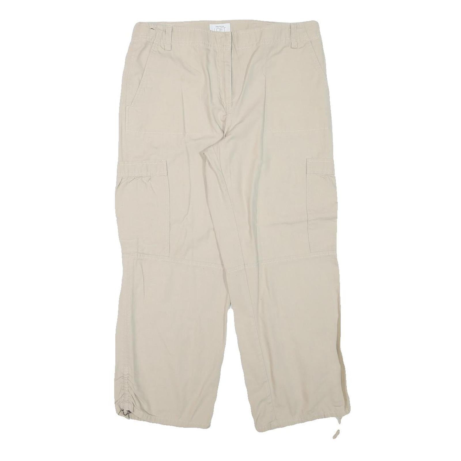 LOFT Womens Shorts Beige Casual Cargo L W31 Cotton Blend Comfortable Pockets Refurbished - N/A refurbished available on Cerqular