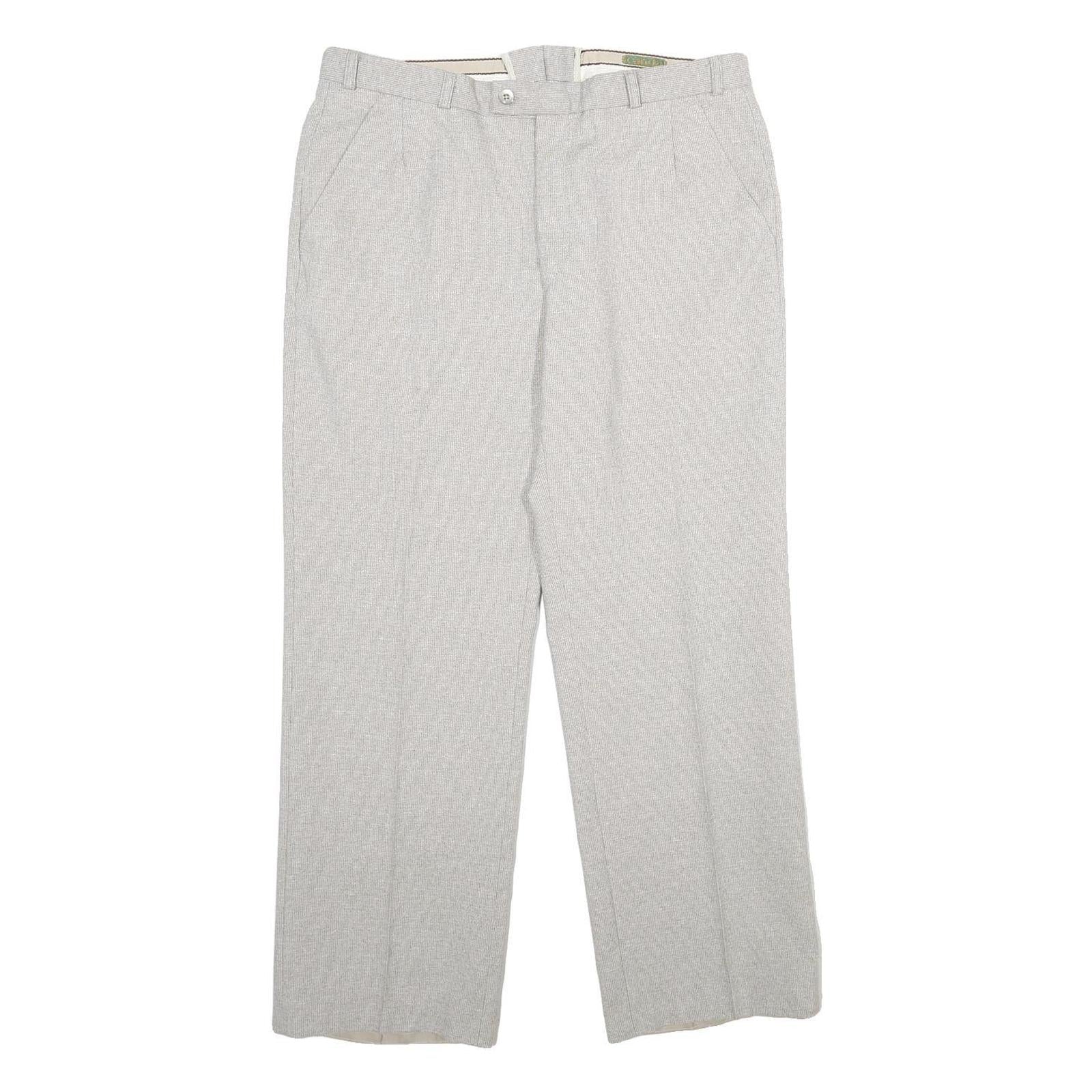 CANDA Mens Wool Blend Regular Fit Grey Trousers W32 L30 Classic Zip Fastening Refurbished - N/A refurbished available on Cerqular