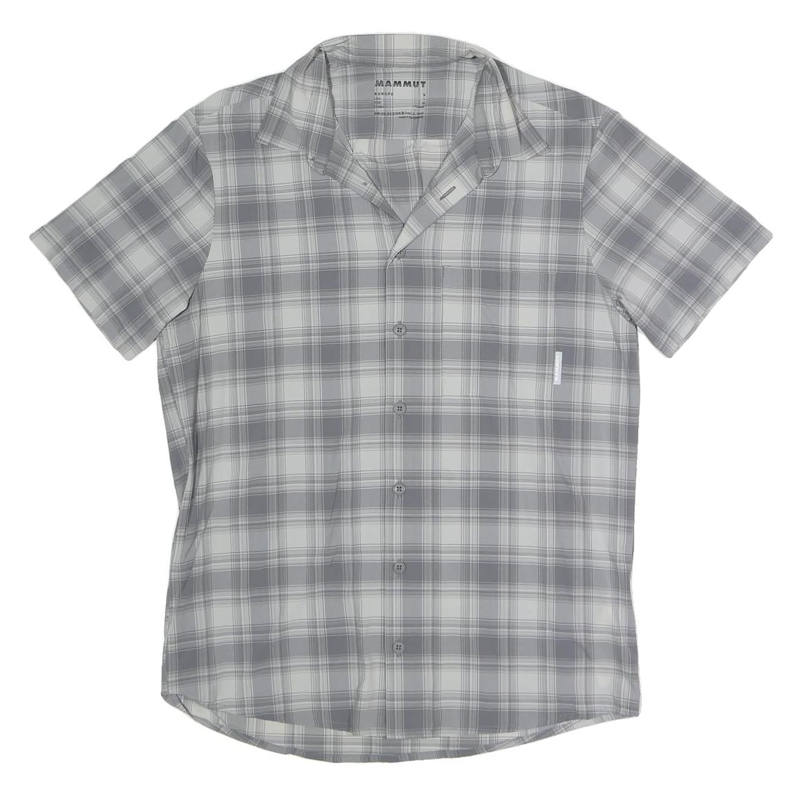 MAMMUT Mens Grey Shirt Short Sleeve Collared Check S Lightweight Outdoor Top Refurbished - N/A refurbished available on Cerqular