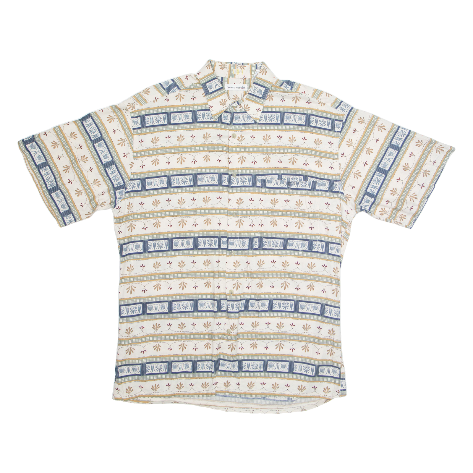 PIERRE CARDIN Mens Shirt Beige Crazy Pattern M Refurbished - N/A refurbished available on Cerqular