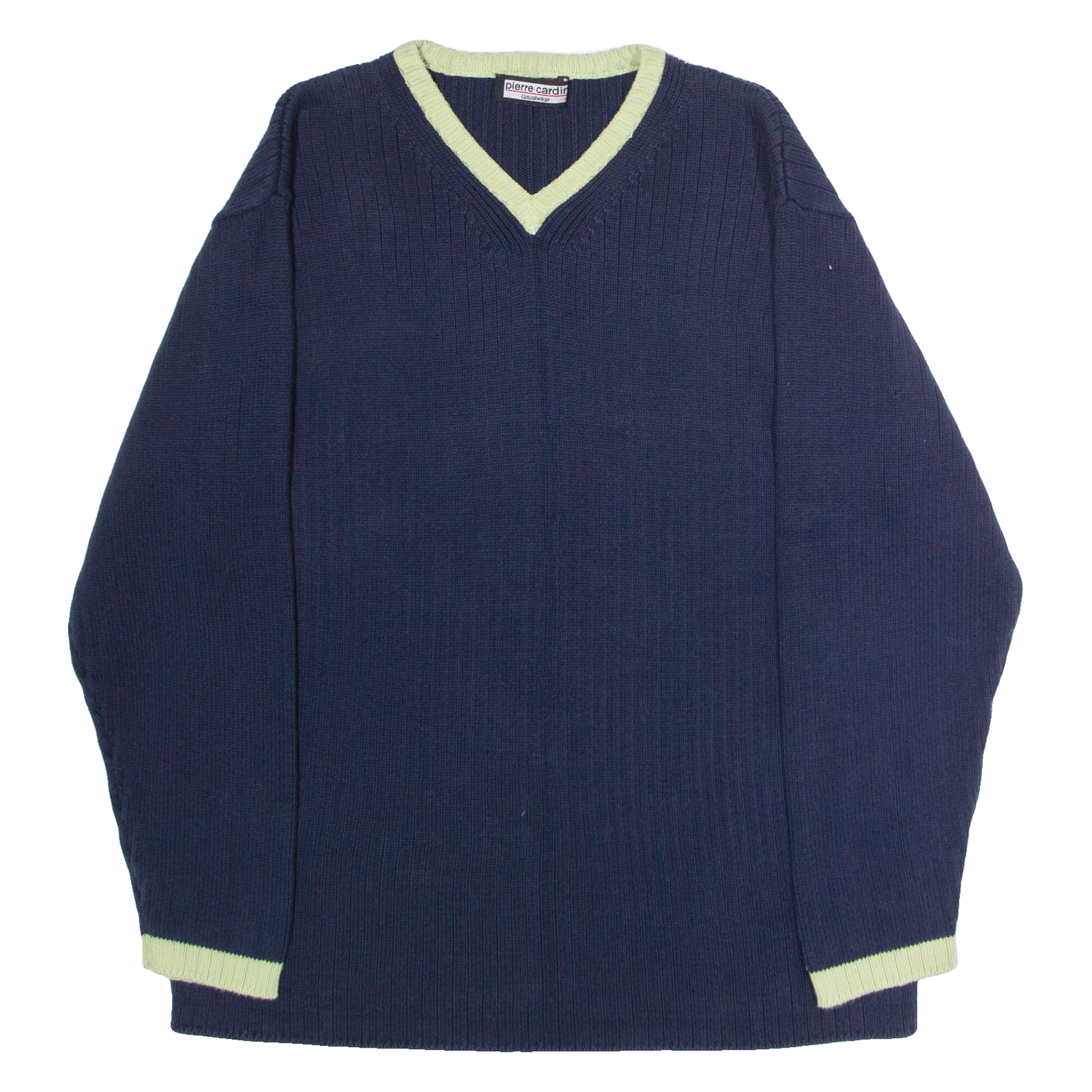PIERRE CARDIN Mens Jumper Blue V-Neck 90s Chunky Knit M Refurbished - N/A refurbished available on Cerqular