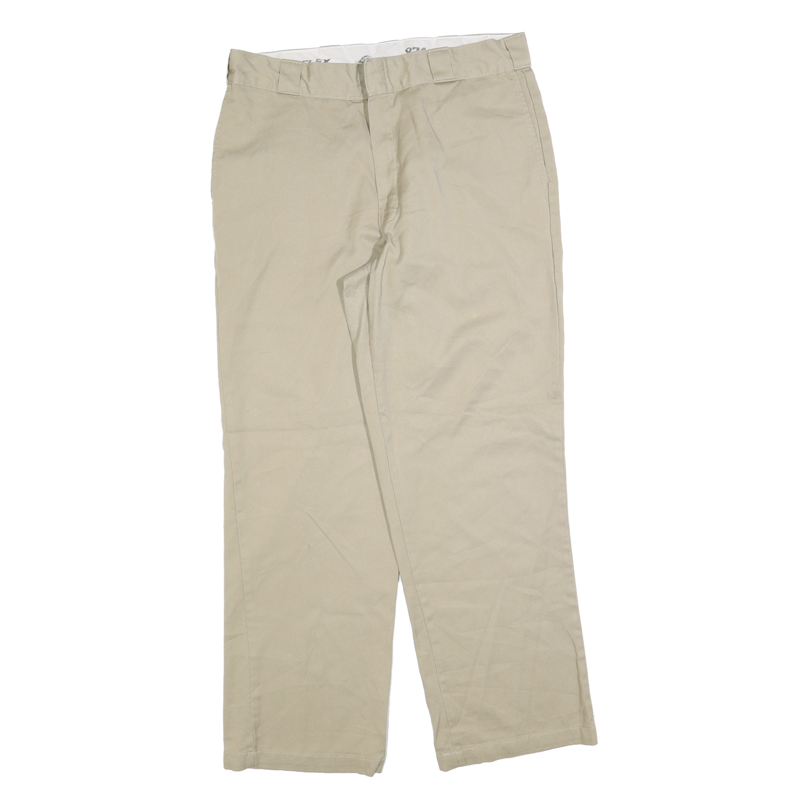 DICKIES Mens Regular Fit Beige Cotton Blend Trousers W36 L32 Classic Workwear Refurbished - N/A refurbished available on Cerqular
