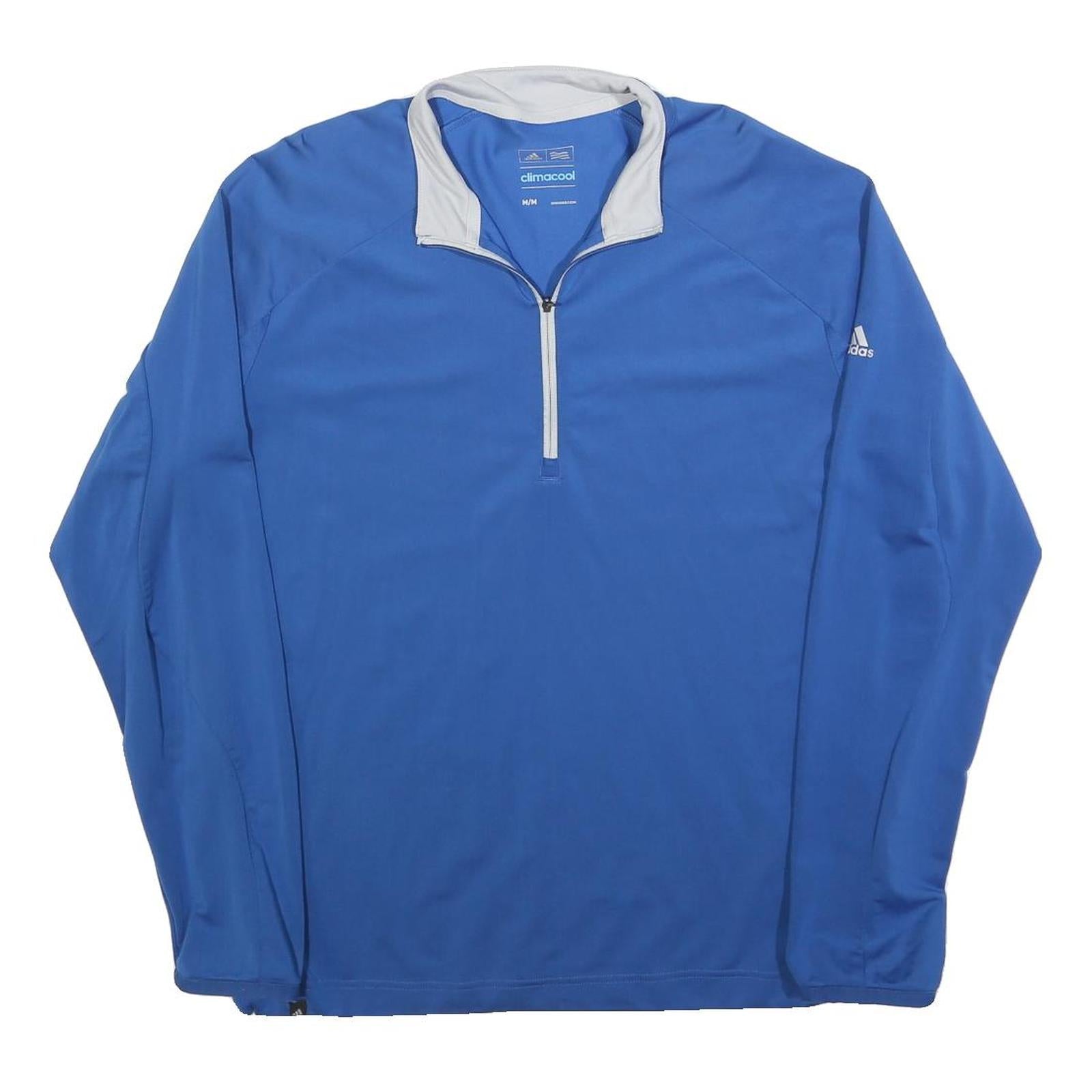 ADIDAS Mens Blue & Grey 1/4 Zip Sweatshirt M Climacool Sports Activewear Refurbished - N/A refurbished available on Cerqular