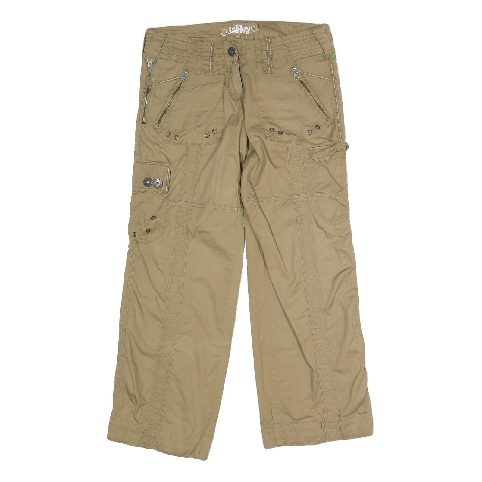 ASHLEY Womens Cotton Blend Beige Regular Fit Cargo Trousers W32 L30 Casual Refurbished - N/A refurbished available on Cerqular
