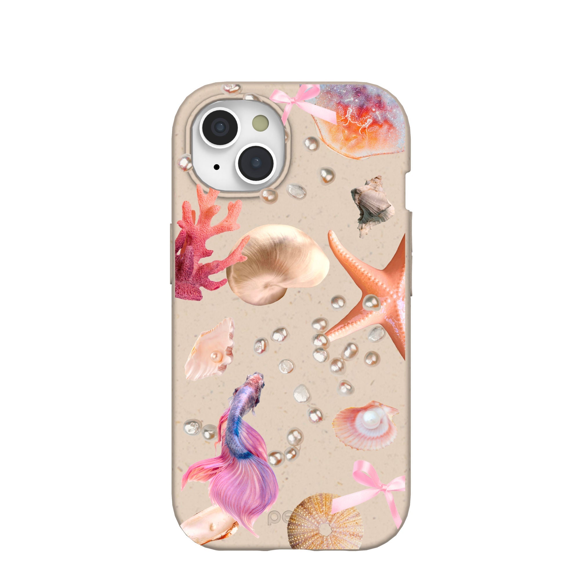 Seashell Aqua Dreams iPhone 15 Case Refurbished - Pela Case refurbished available on Cerqular