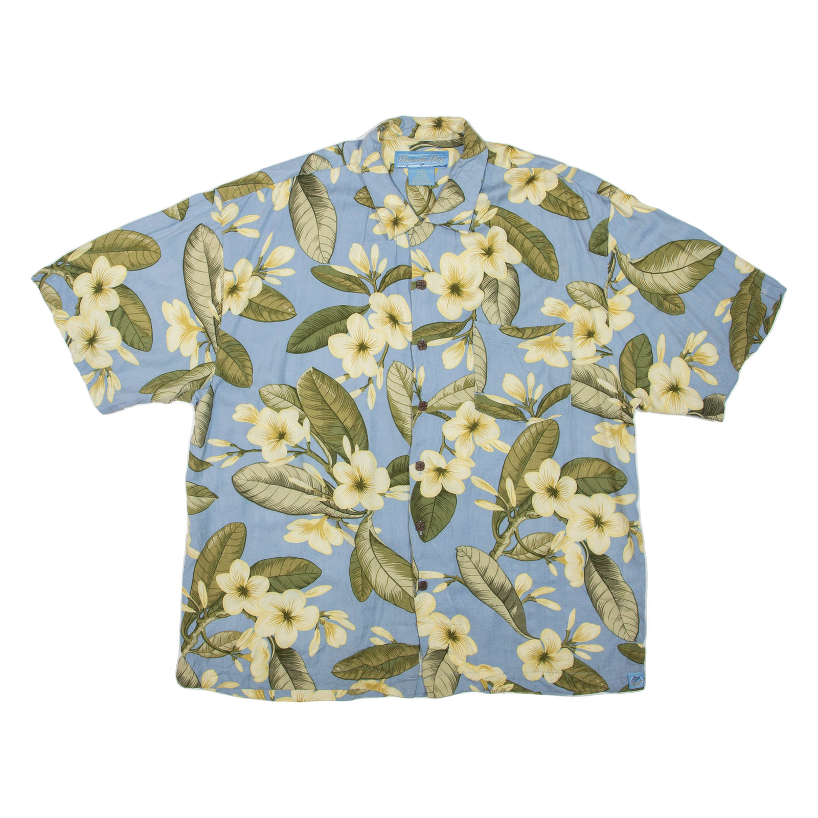 BERMUDA BAY Mens Hawaiian Shirt Blue Floral XL Refurbished - N/A refurbished available on Cerqular