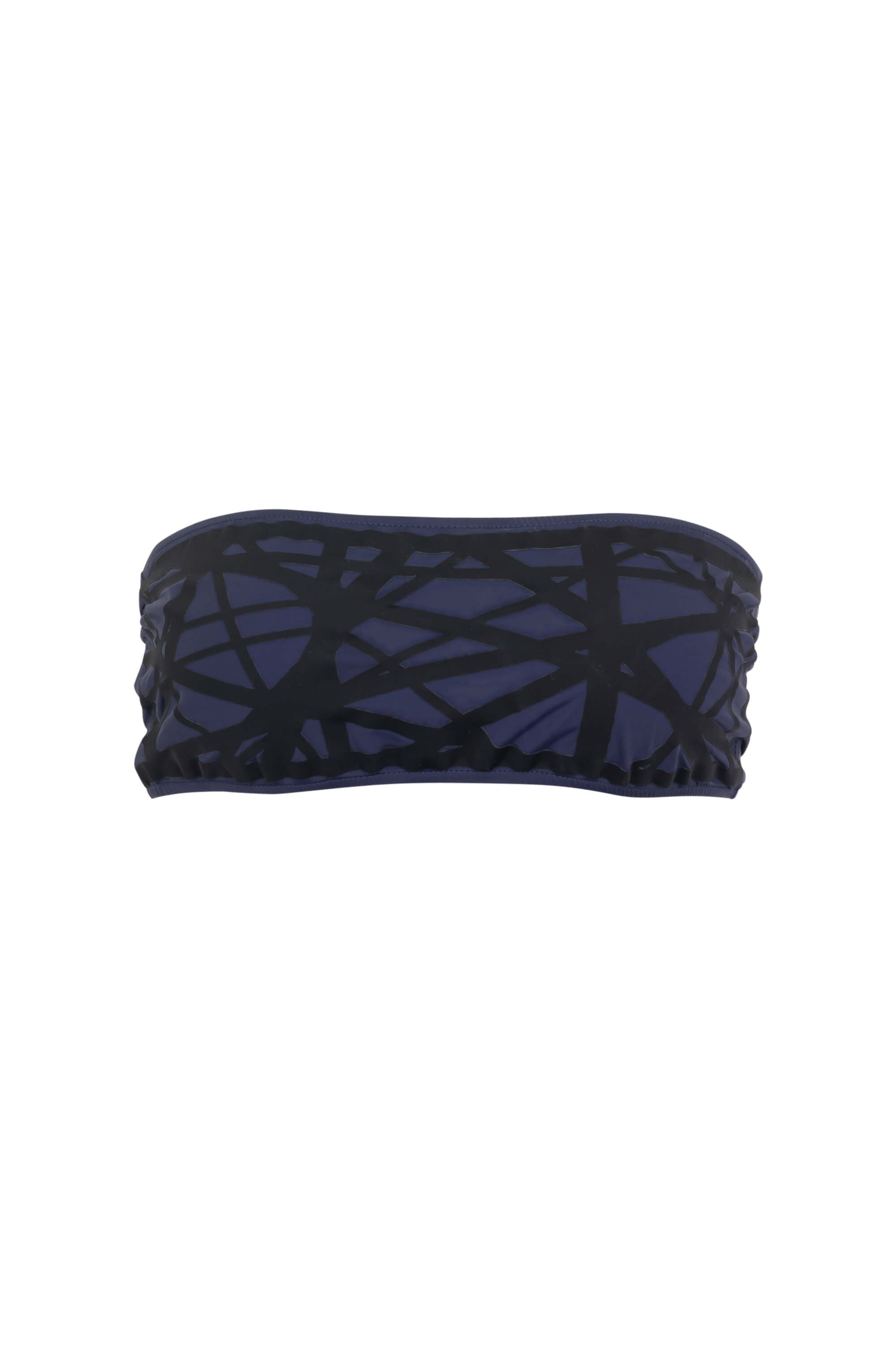 Lillian Strapless Bikini Top in Navy/Black | Size: Medium Refurbished - Sauipe Swim refurbished available on Cerqular
