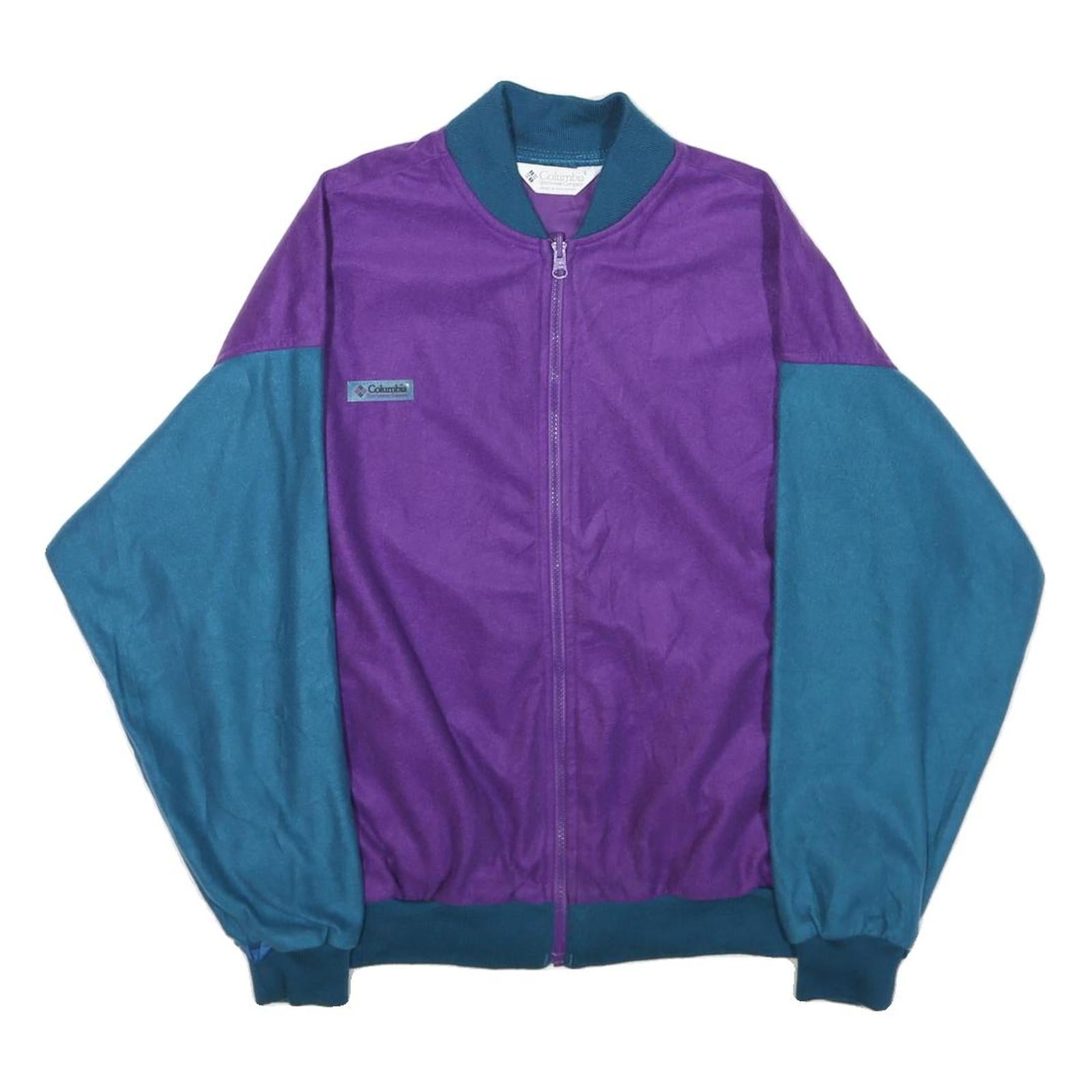 COLUMBIA Womens Purple & Blue Jacket XL Polyester Blend Zip Bomber Casual Refurbished - N/A refurbished available on Cerqular