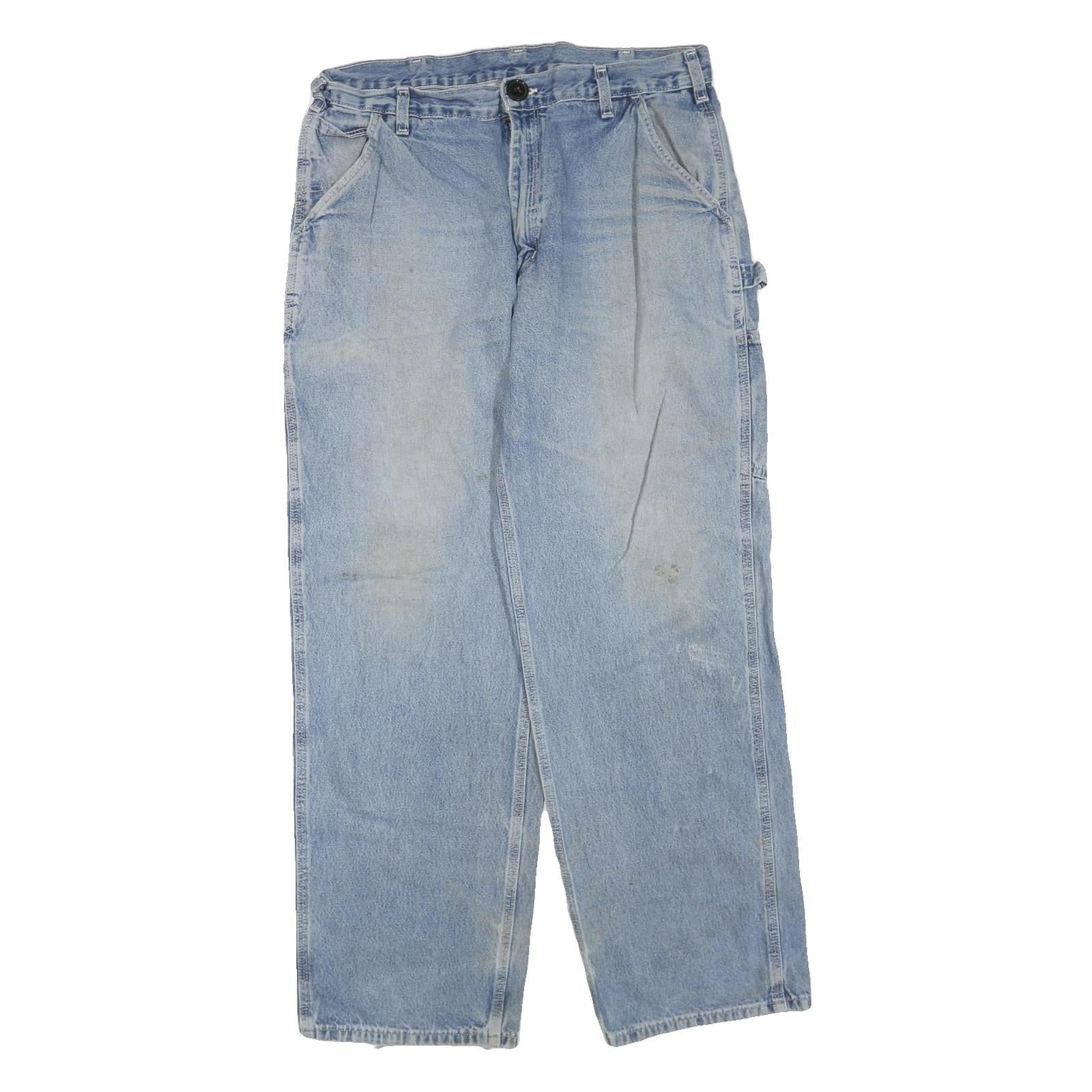 CARHARTT Mens Light Blue Regular Fit Straight Denim Jeans W36 L32 Workwear Zip Refurbished - N/A refurbished available on Cerqular