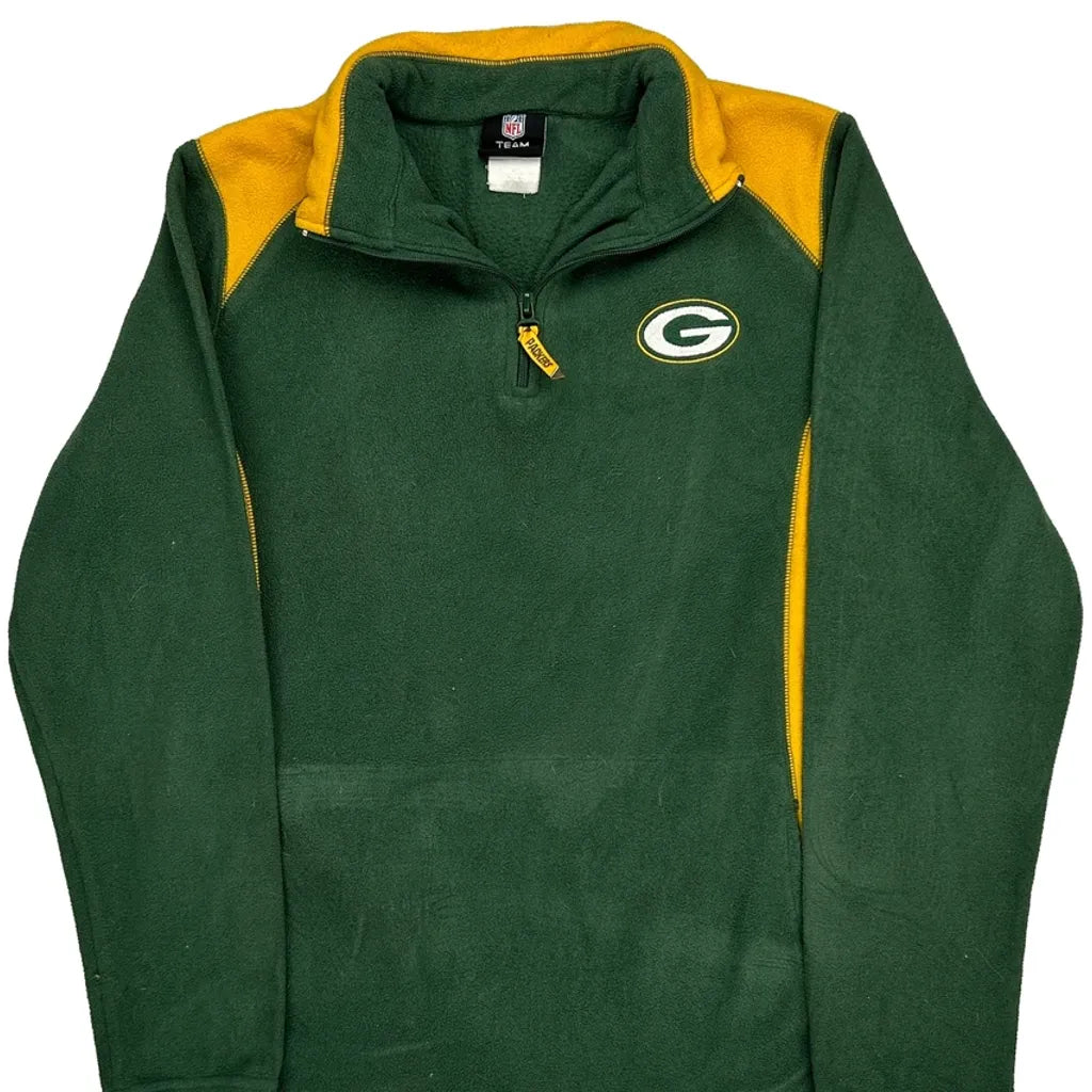 Green Bay Packers Nfl 1/4 Zip - XL Yellow Polyester Refurbished - Thrifted (note: this is a term often used to describe second- refurbished available on Cerqular