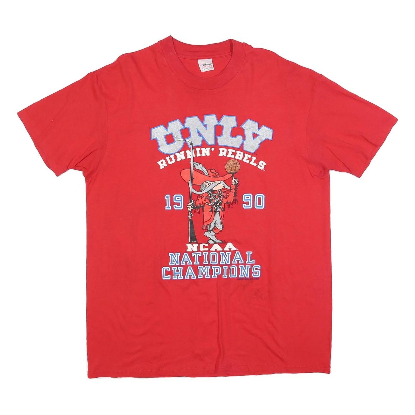 STEDMAN Mens Red UNLV Runnin Rebels 1990 NCAA National Champions Graphic T-Shirt Refurbished - N/A refurbished available on Cerqular