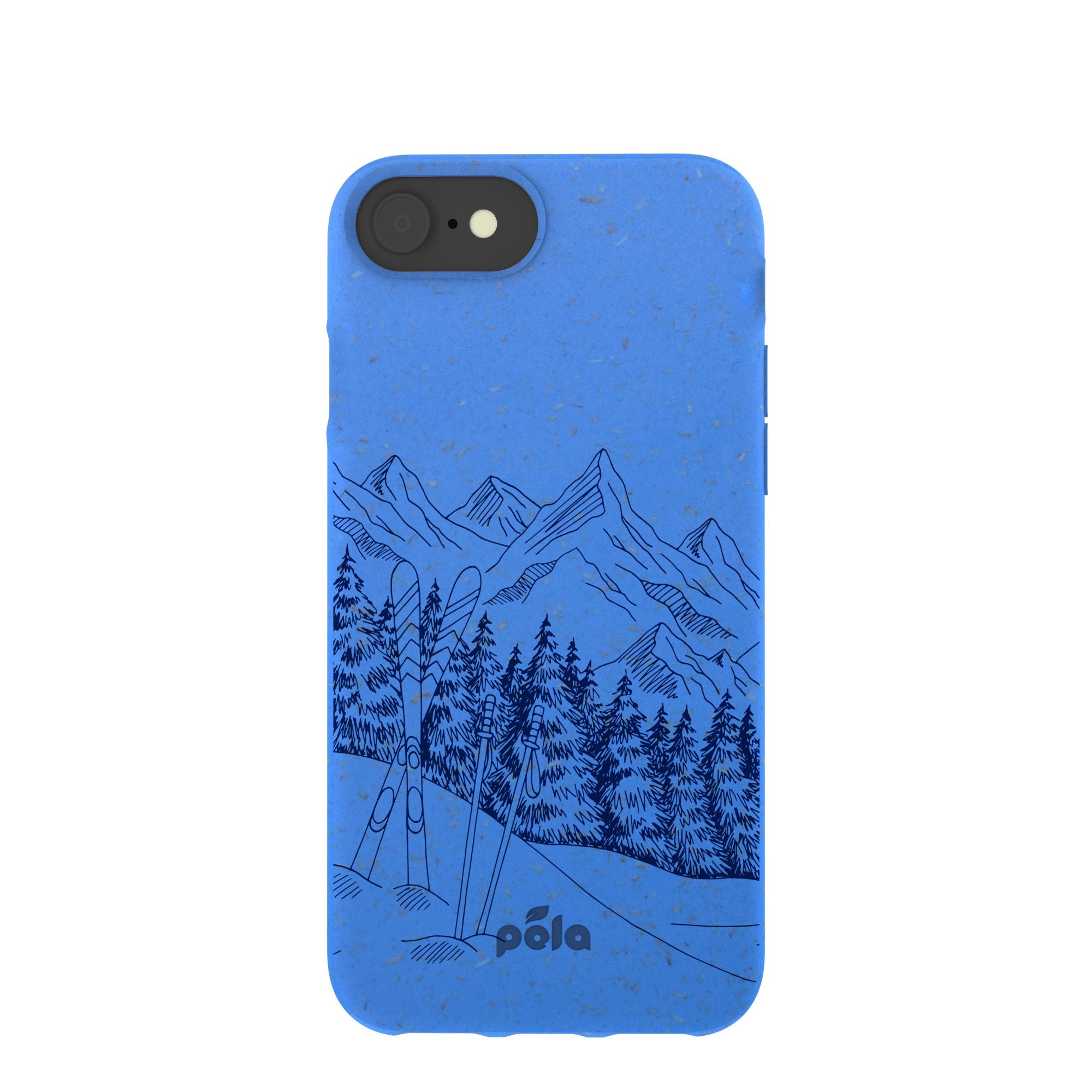 Electric Blue Backcountry Ski iPhone 6/6s/7/8/SE Case Refurbished - Pela Case refurbished available on Cerqular