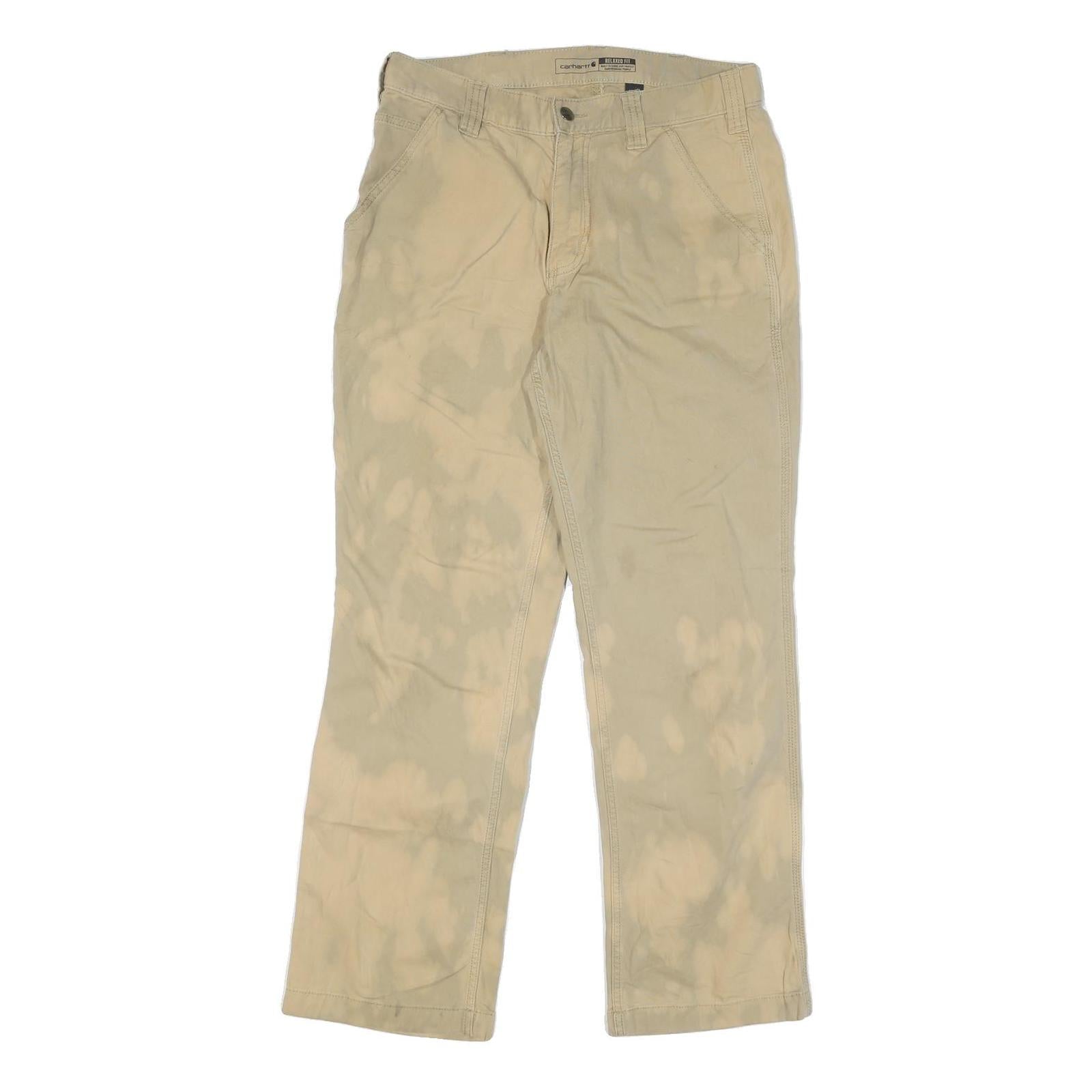 CARHARTT Mens Cotton Blend Beige Relaxed Straight Trousers W32 L32 Casual Refurbished - N/A refurbished available on Cerqular