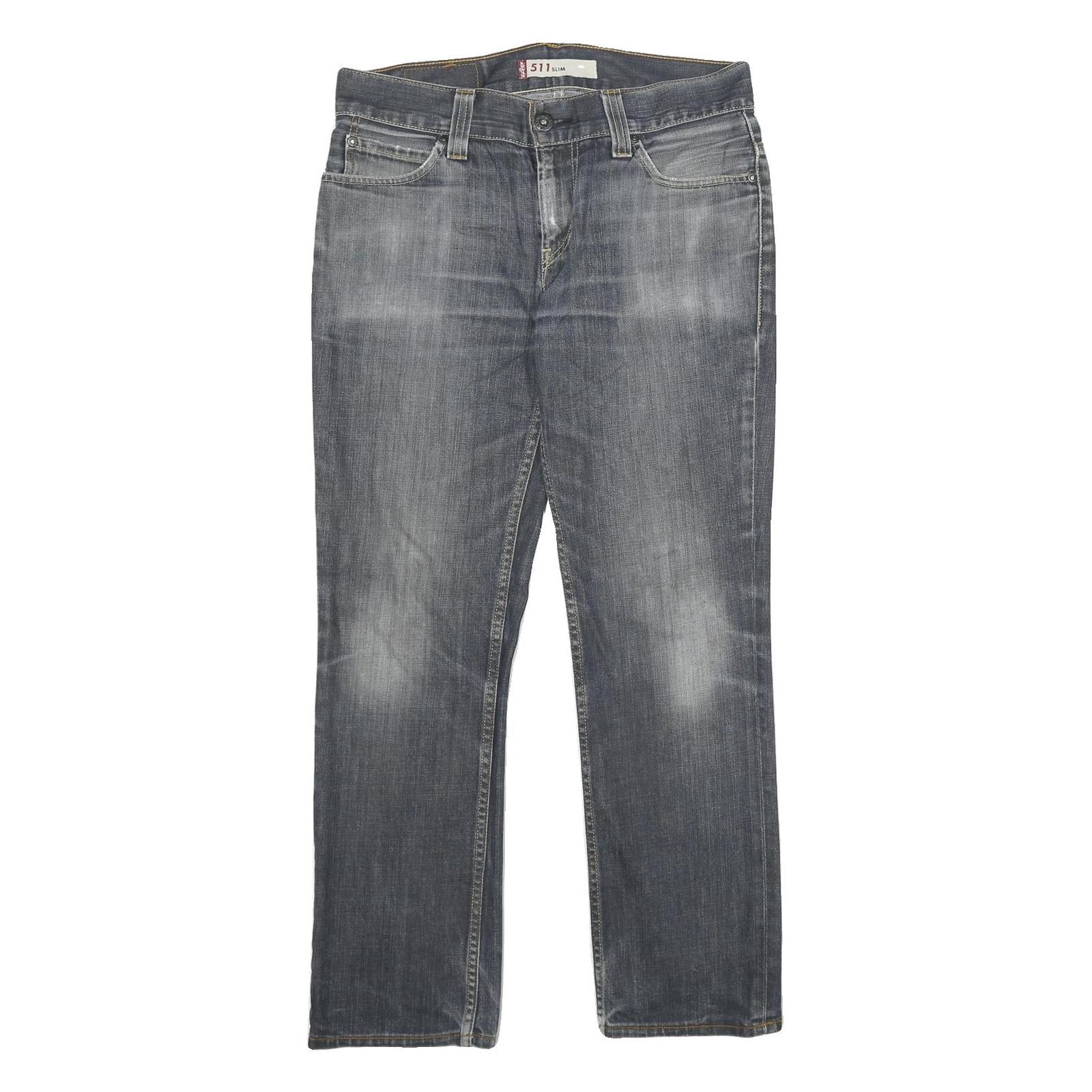 LEVI'S 511 Slim Mens Jeans Blue Slim Straight Denim Medium W33 L30 Classic Style Refurbished - N/A refurbished available on Cerqular