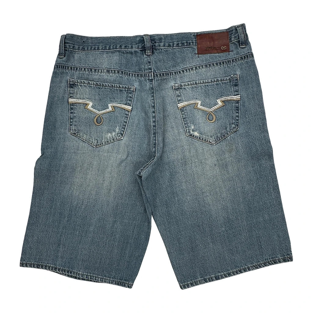 Ecko Unltd Denim Shorts - 40W 12L Blue Cotton Refurbished - Thrifted (note: this is a term often used to describe second- refurbished available on Cerqular