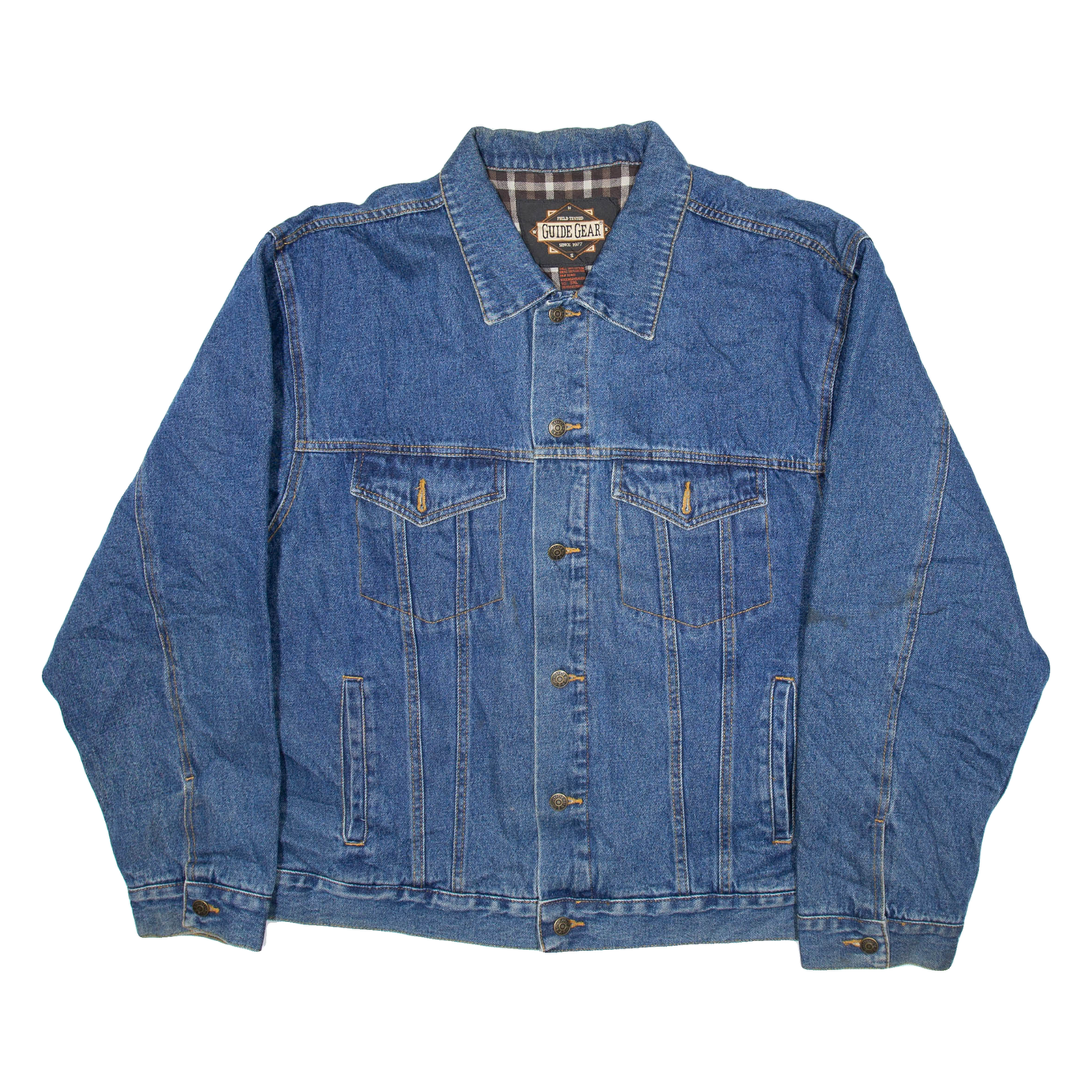 GUIDE GEAR Mens Blanket Lined Denim Jacket Blue S Refurbished - N/A refurbished available on Cerqular
