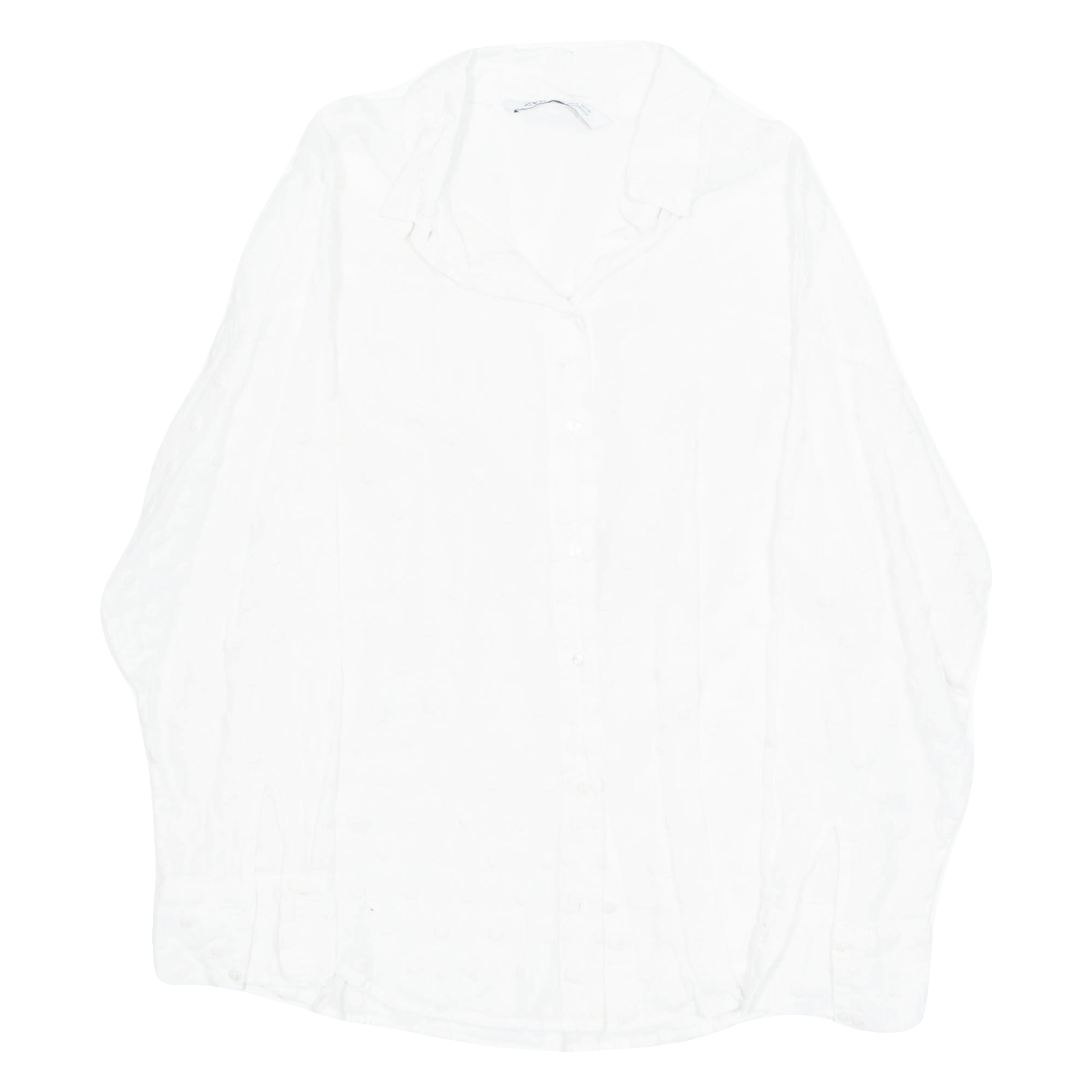 ZARA Womens Shirt White Collared 3/4 Sleeve M Refurbished - N/A refurbished available on Cerqular