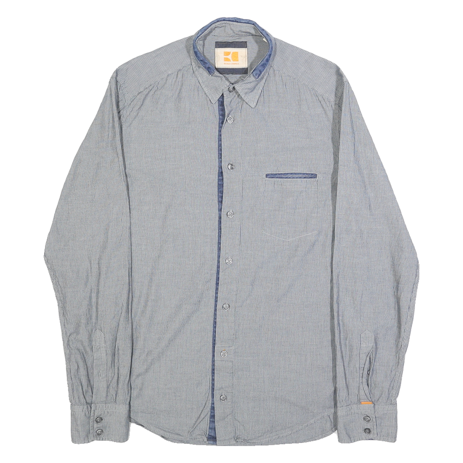 Buy BOSS Mens Blue & White Striped Shirt Cotton M Button Closure Long Sleeve Regular Refurbished - $23.39 BOSS Mens Blue & White Striped Shirt Cotton M Button Closure Long Sleeve Regular Refurbished - N/A refurbished available on Cerqular